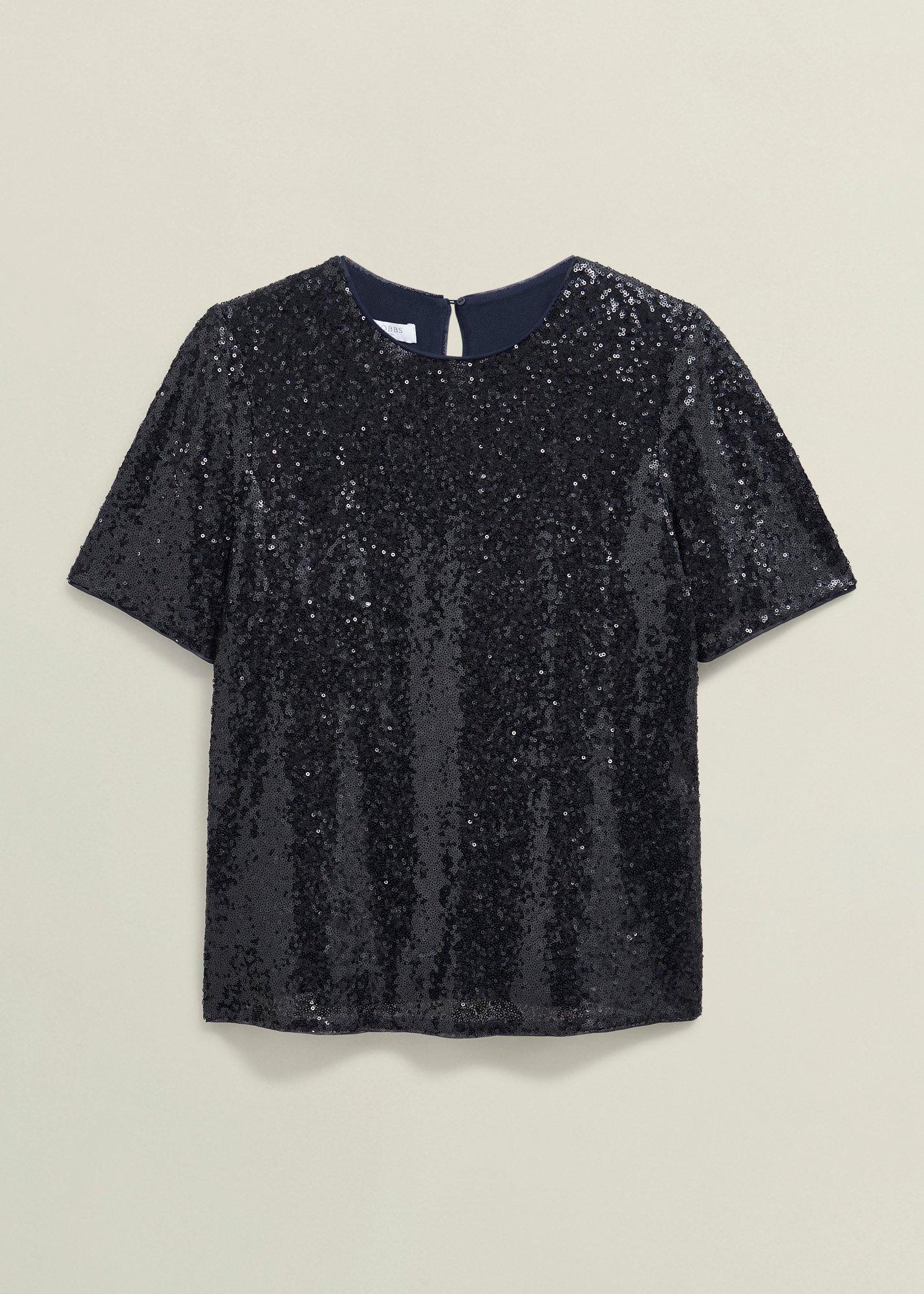Lilibet Sparkle Sequin Short Sleeve Top