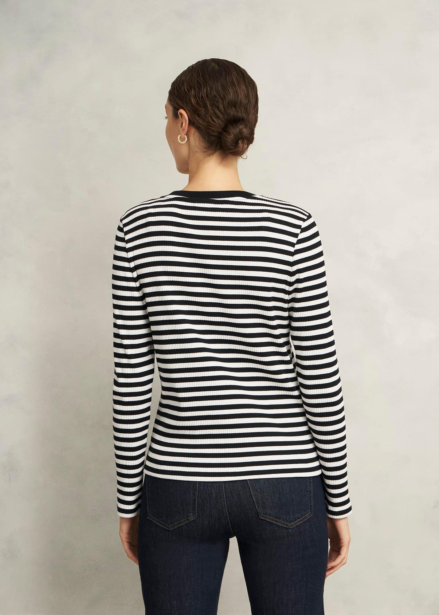 Tamsin Striped Top, Navy Ivory, hi-res