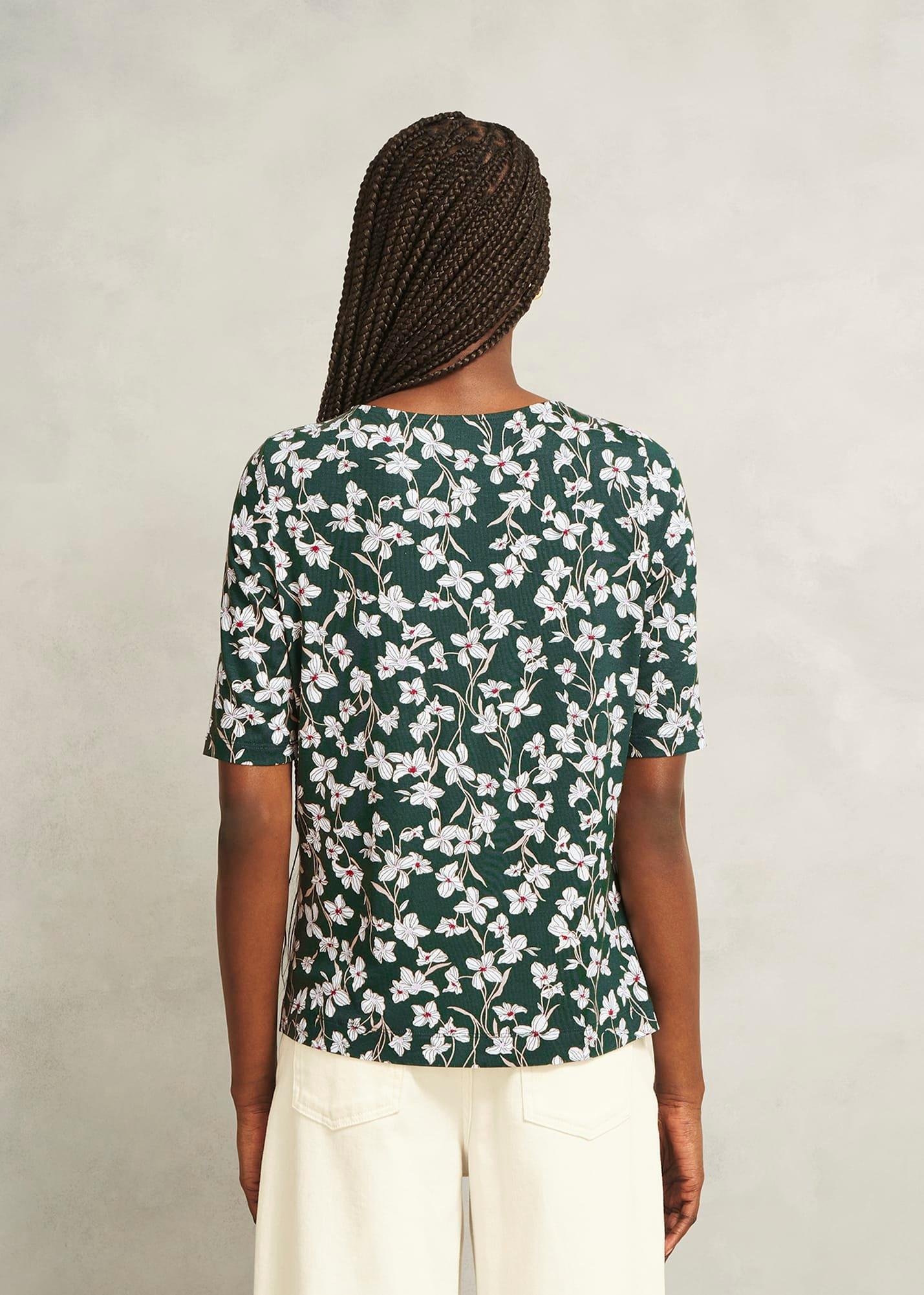 Jacqueline Print Top, Green Ivory, hi-res
