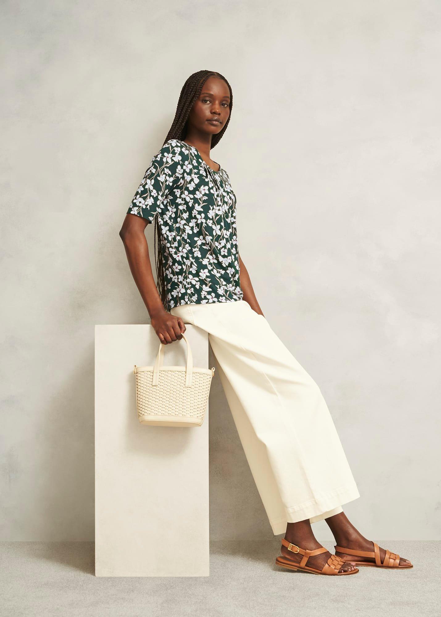 Jacqueline Print Top, Green Ivory, hi-res