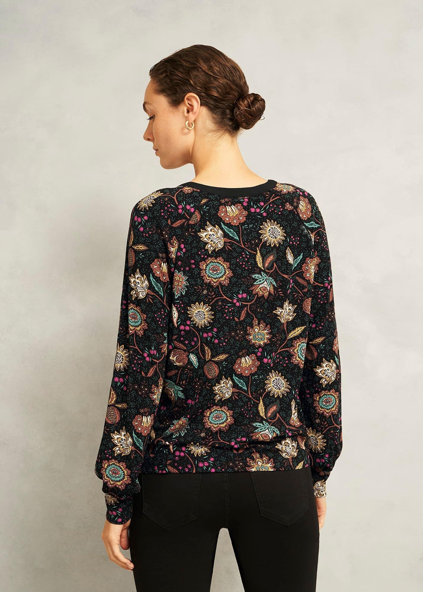 Zelia Printed Top, Black Multi, hi-res