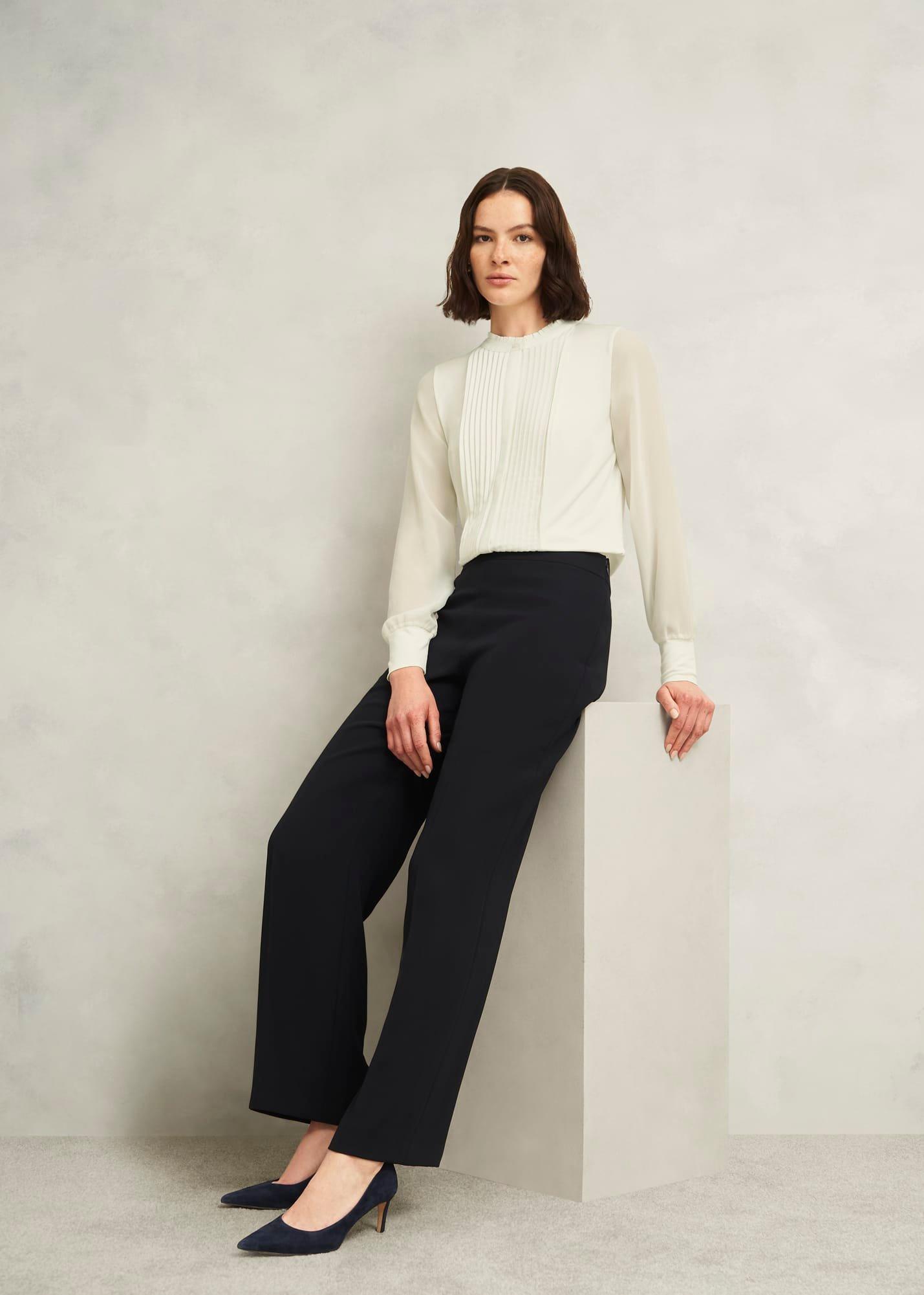 Carina Pleated Top, Ivory, hi-res