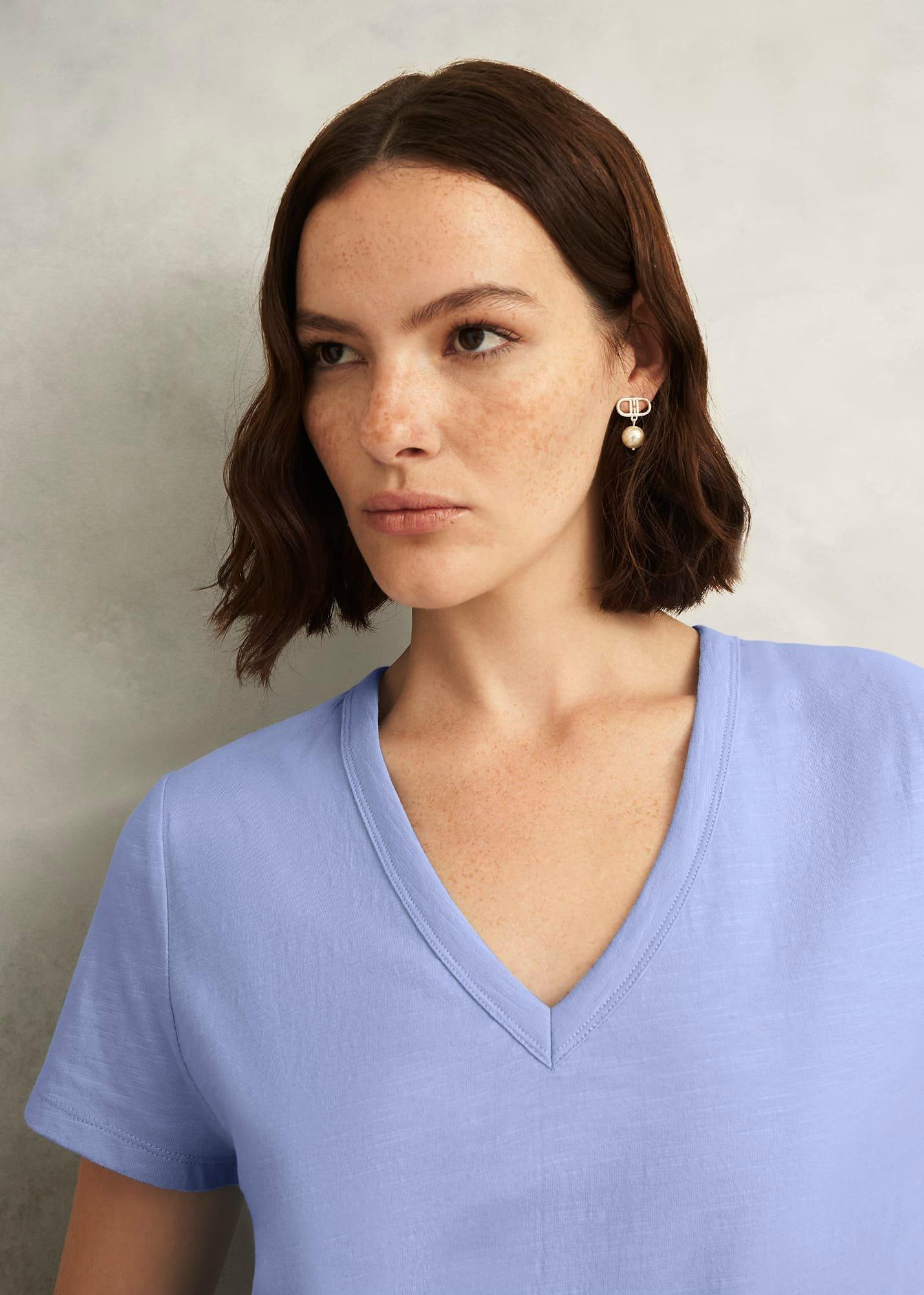 Arianna Cotton Slub T-Shirt, Maya Blue, hi-res