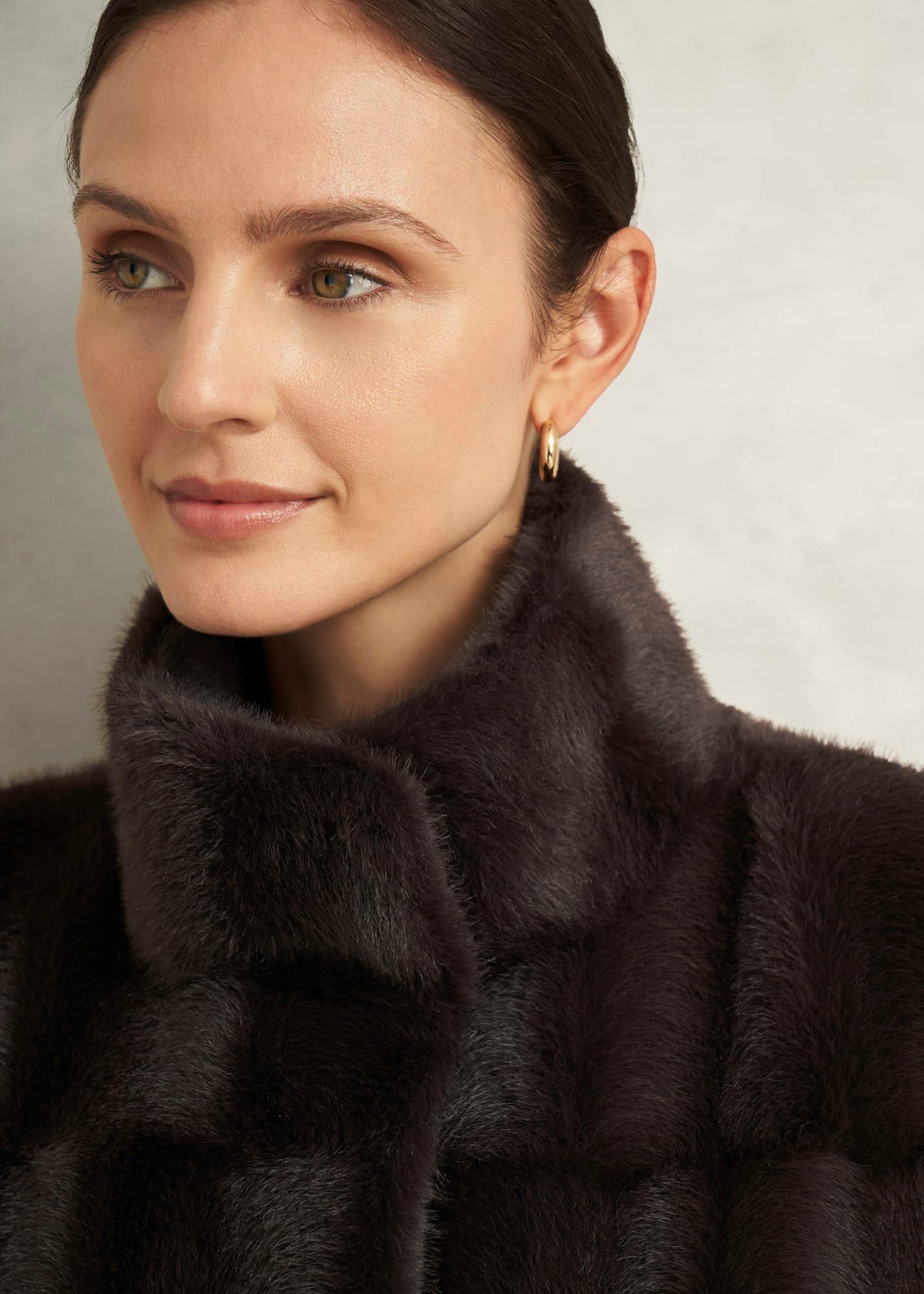 Rosanne Faux Fur Coat, Alder Brown, hi-res