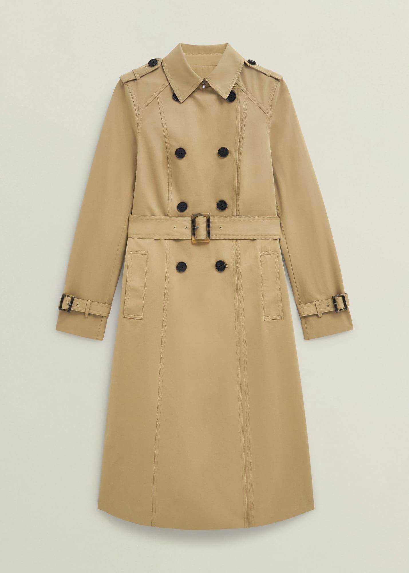 Aria Shower Resistant Trench Coat, Fawn Beige, hi-res
