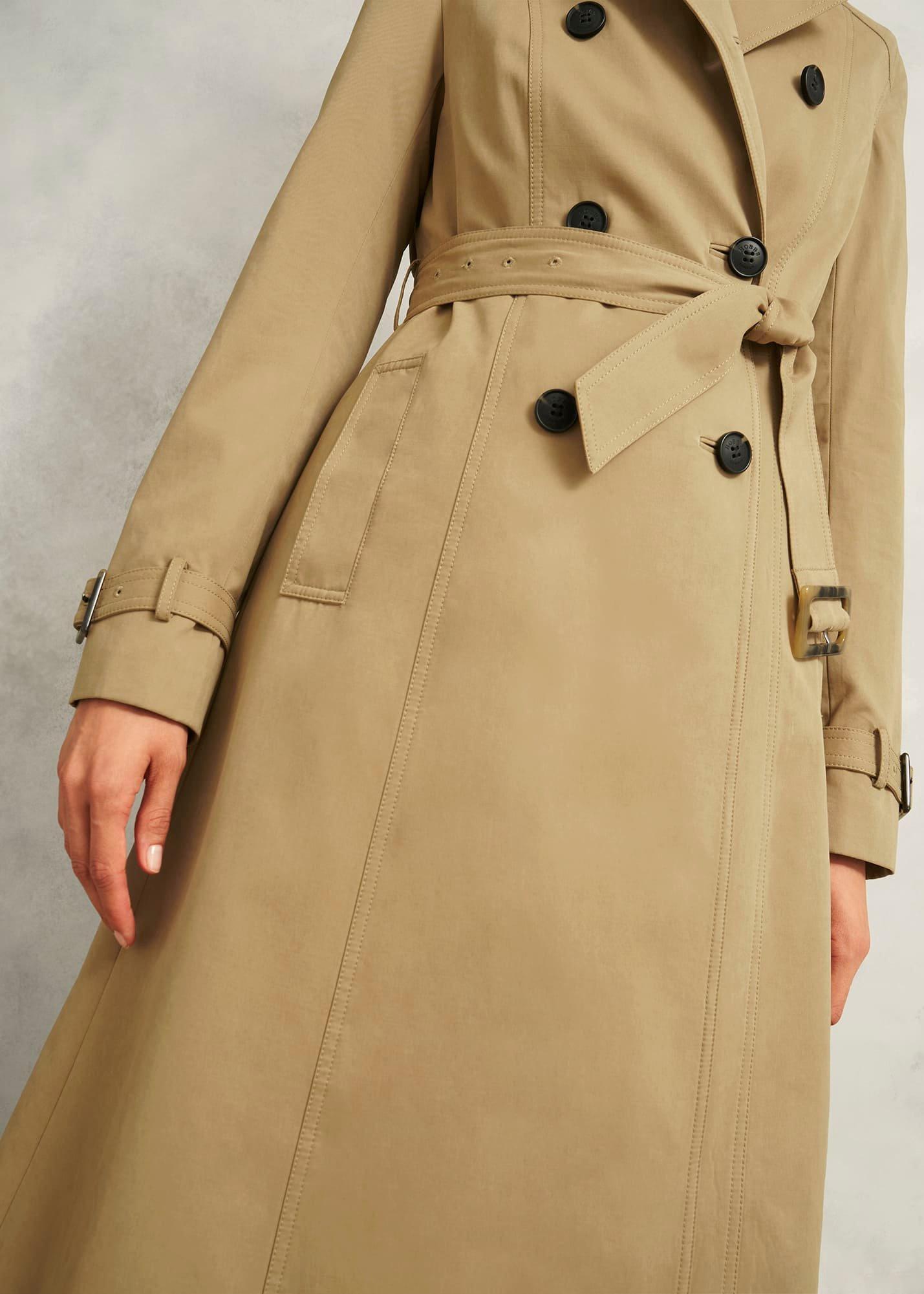 Aria Shower Resistant Trench Coat, Fawn Beige, hi-res