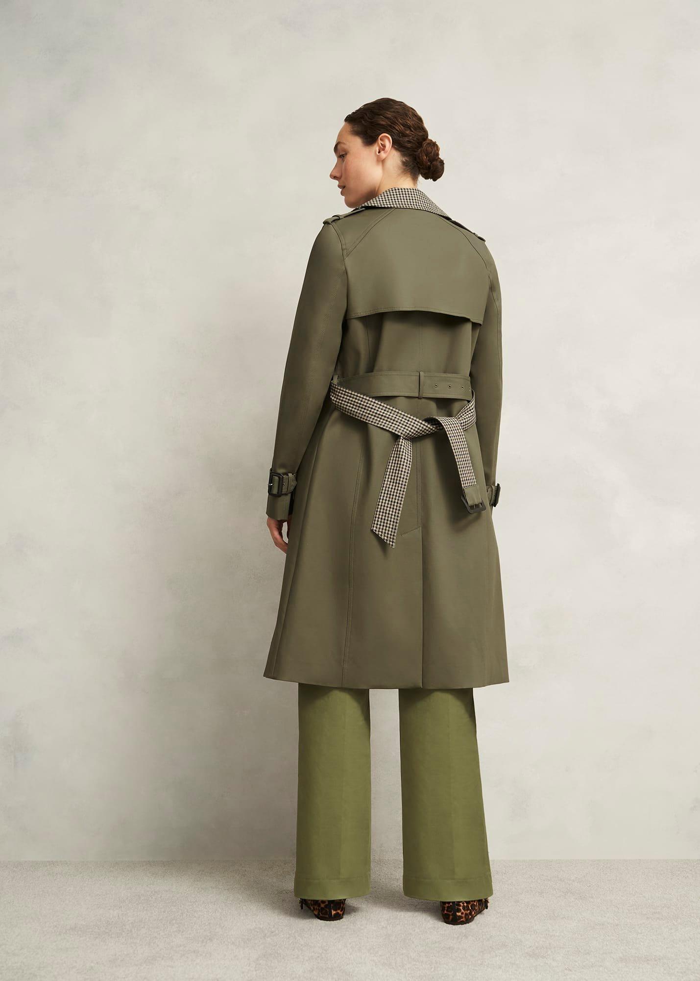 Etty Shower Resistant Trench Coat, Olive Green, hi-res