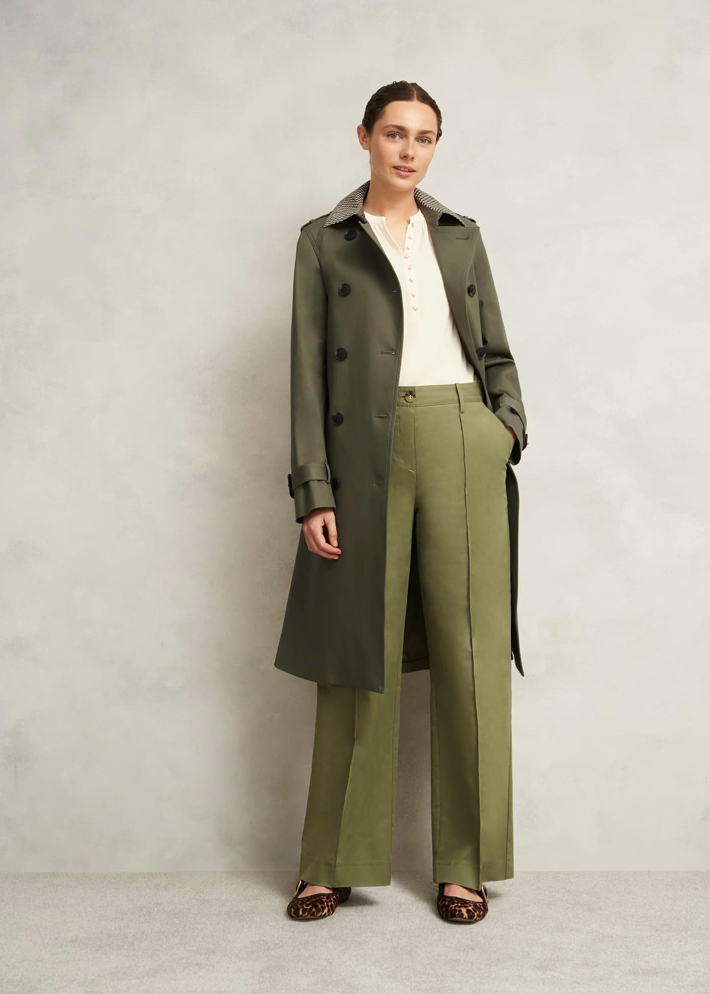 Etty Shower Resistant Trench Coat, Olive Green, hi-res