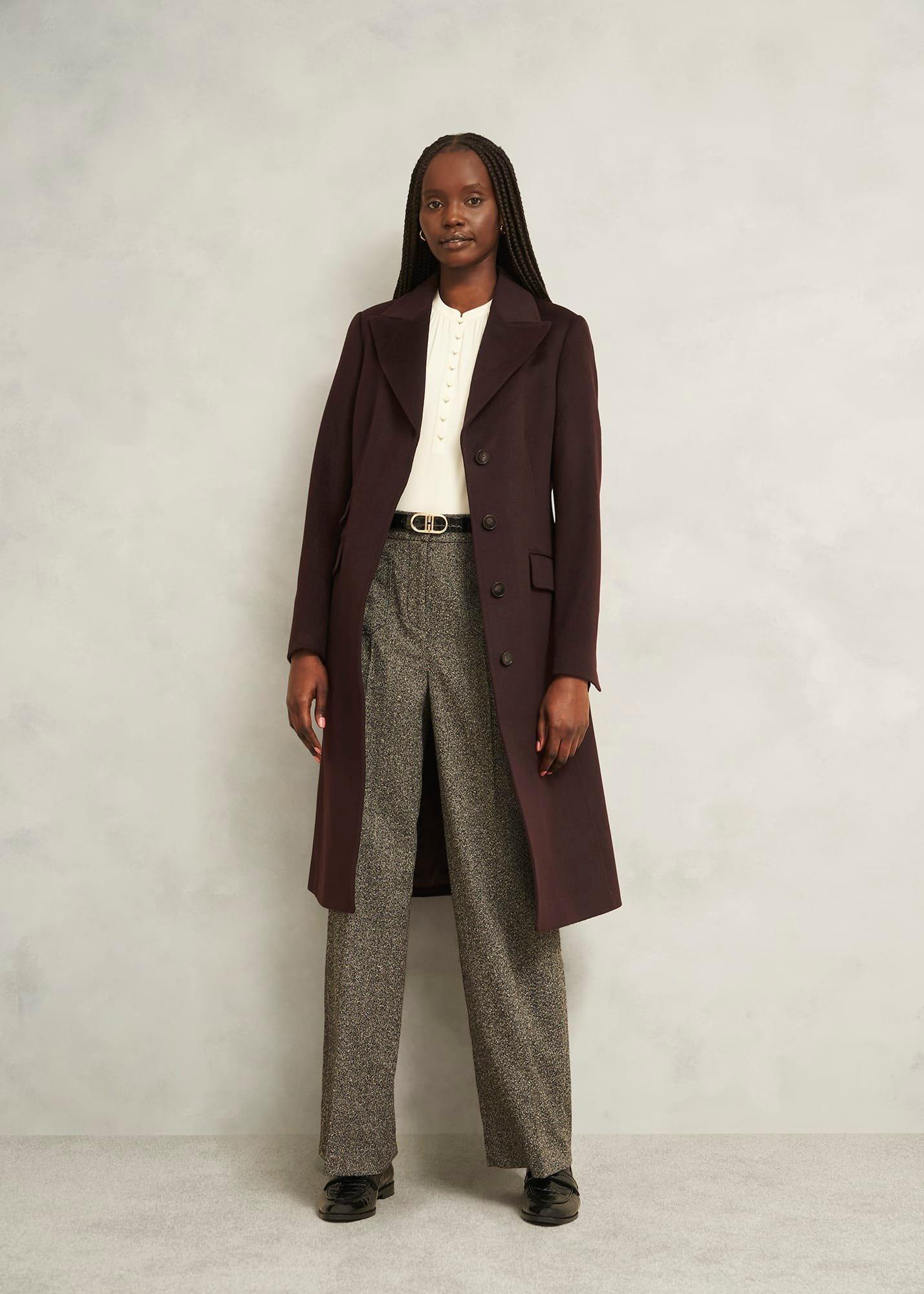 Maeva Wool Coat, Alder Brown, hi-res