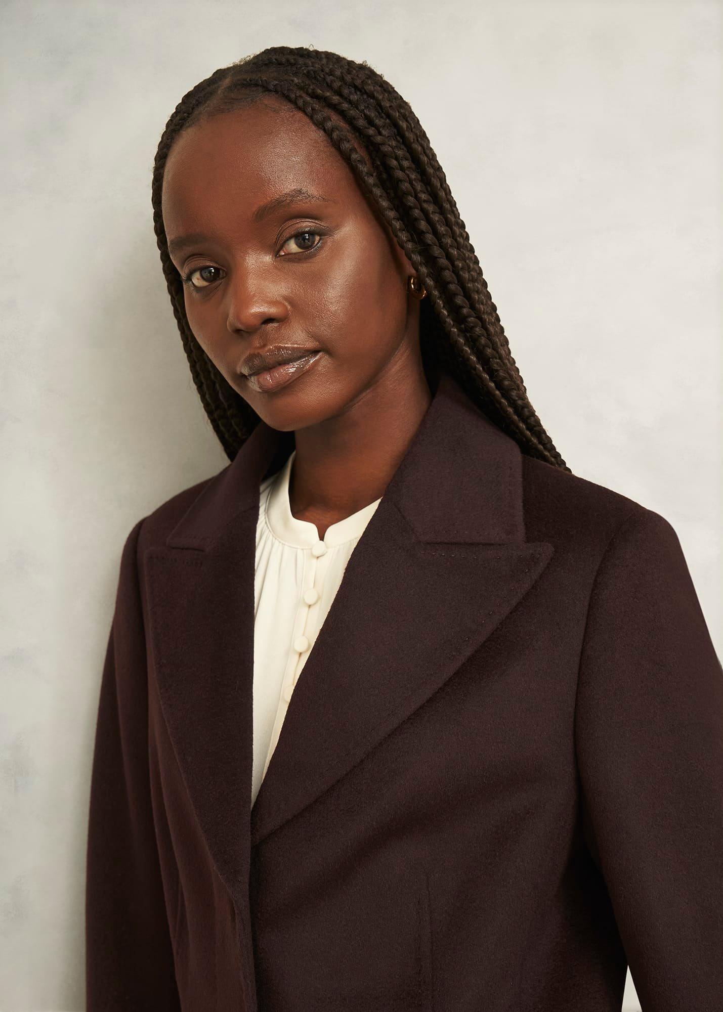 Maeva Wool Coat, Alder Brown, hi-res