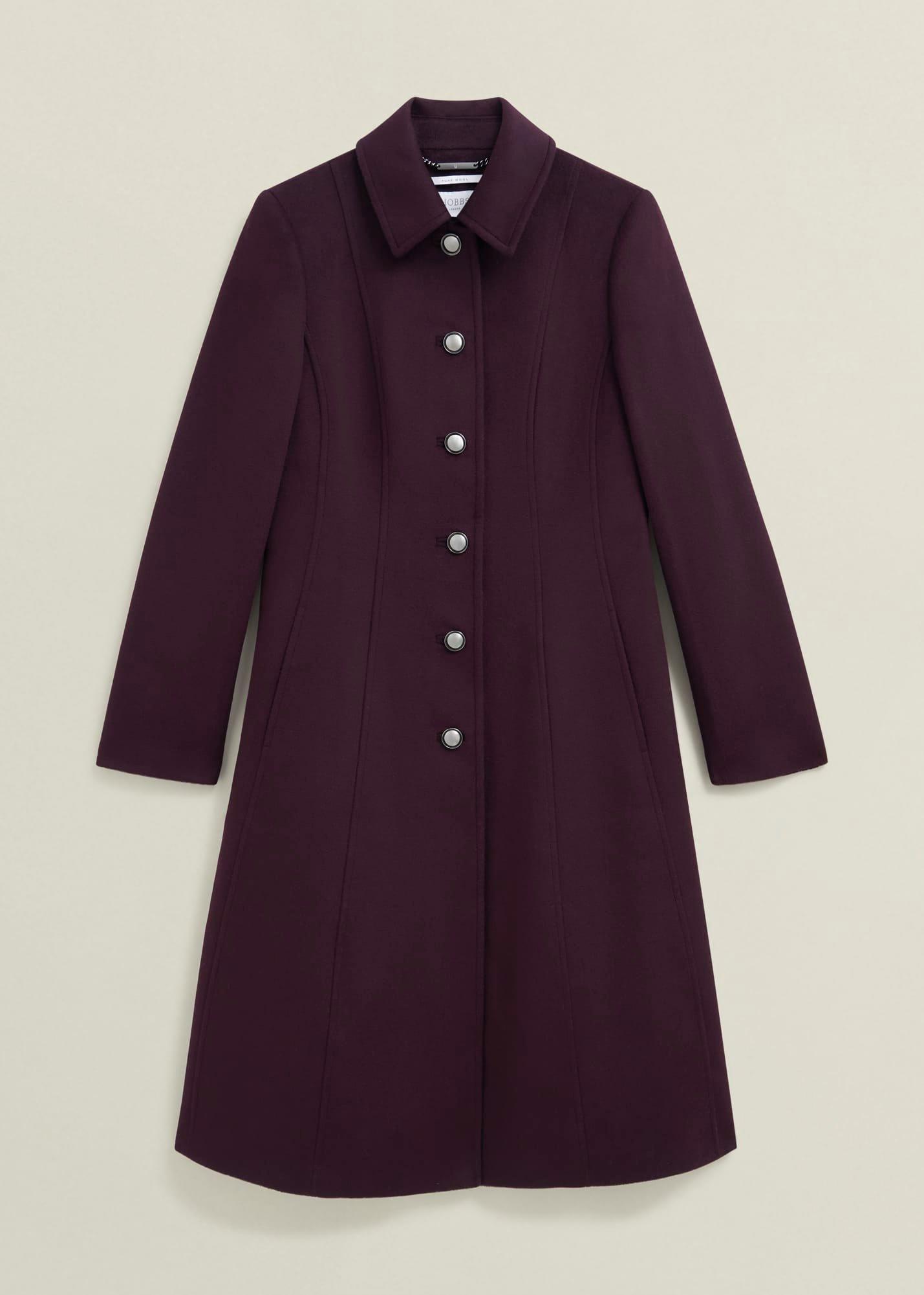 Iona Wool Coat, Malbec Purple, hi-res
