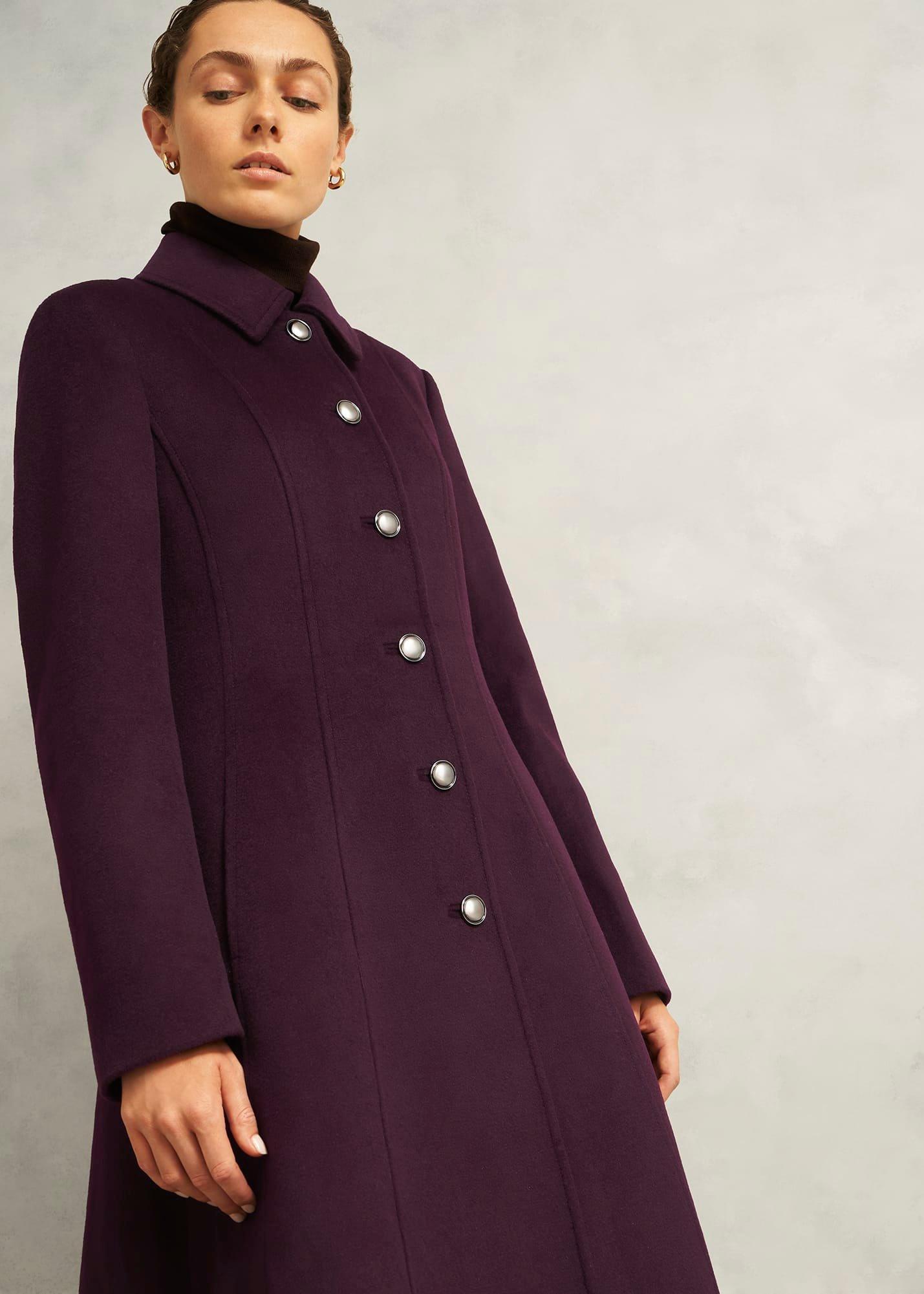 Iona Wool Coat, Malbec Purple, hi-res