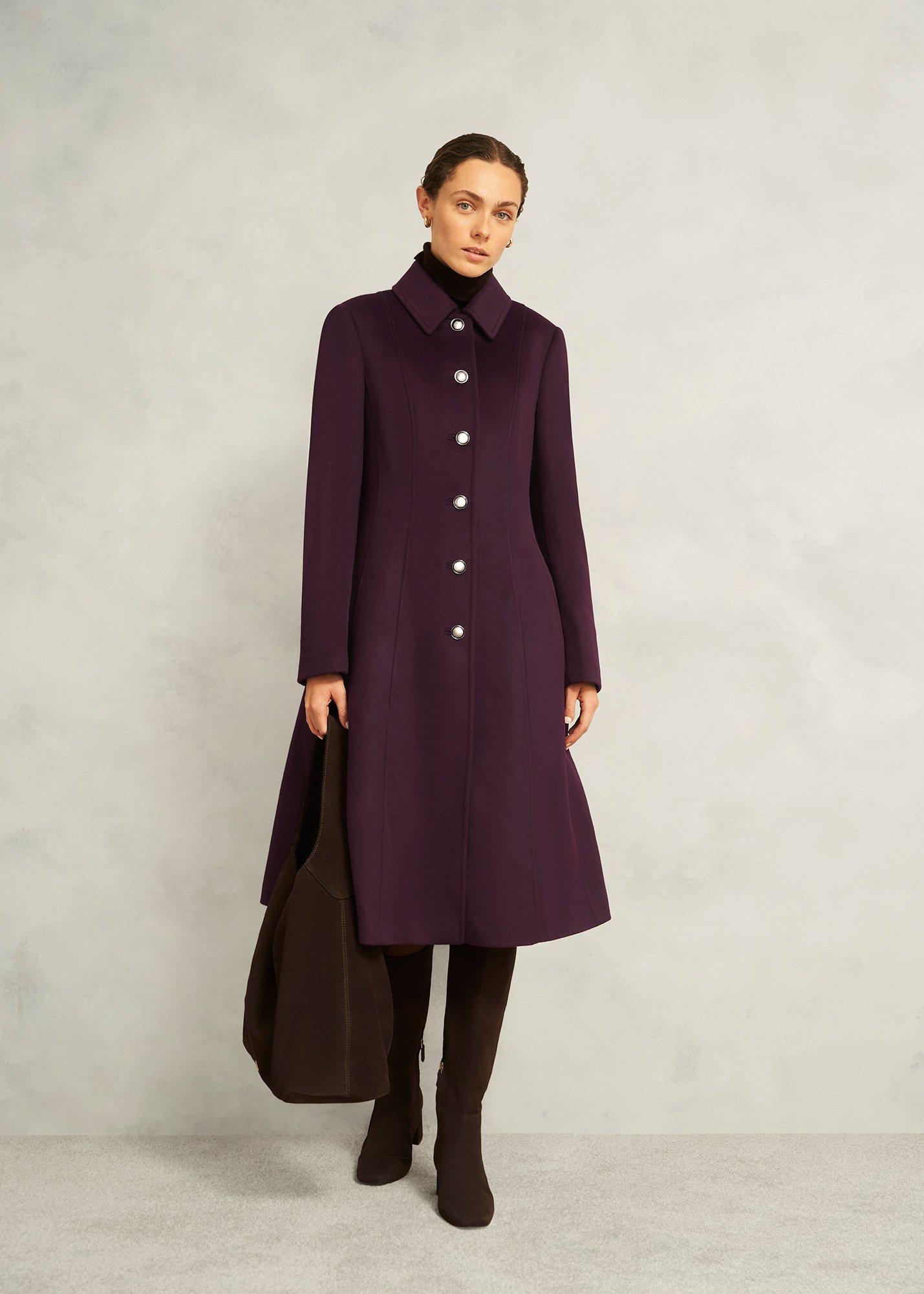 Petite Iona Wool Coat, Malbec Purple, hi-res
