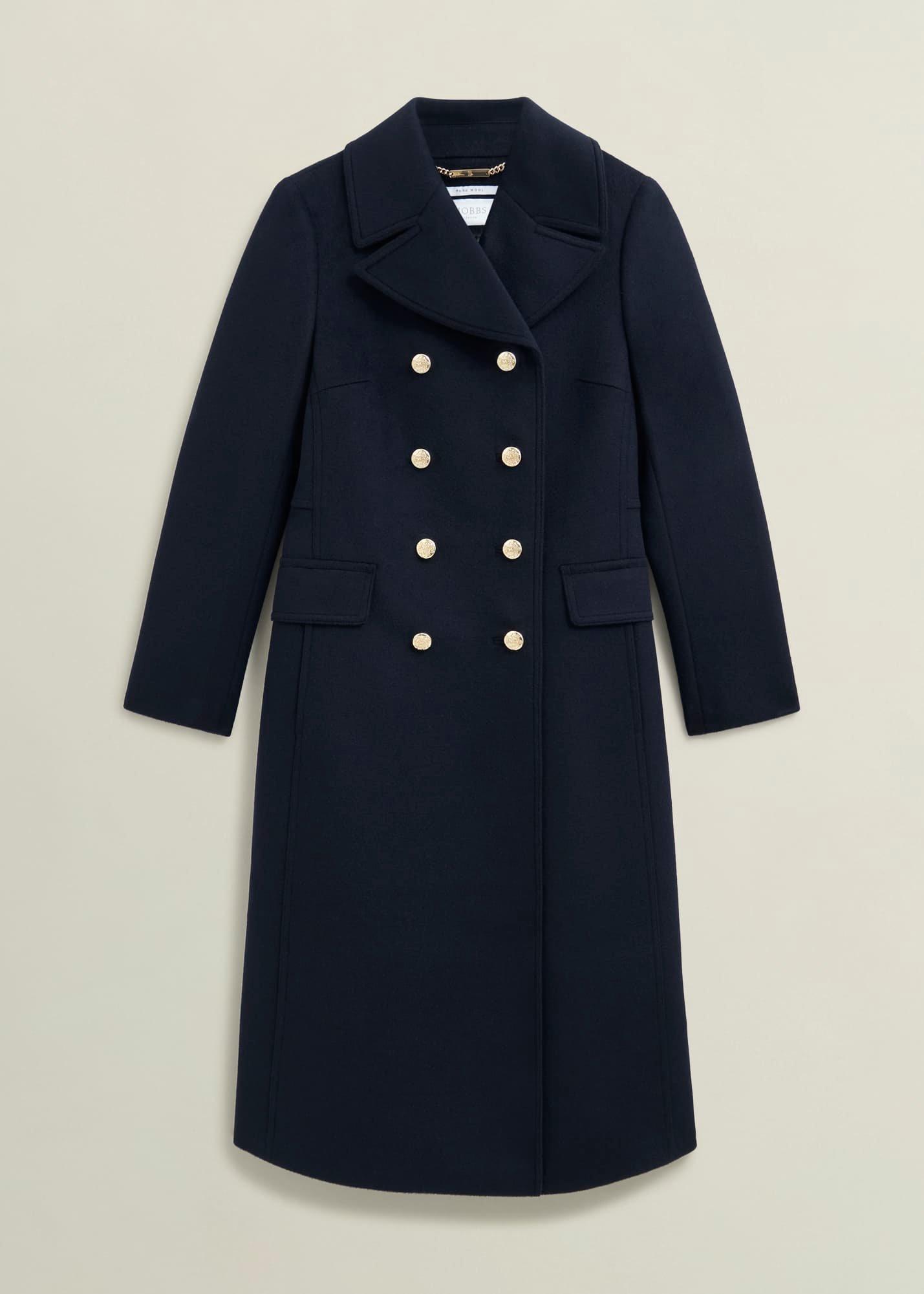 Larna Wool Coat, Navy, hi-res