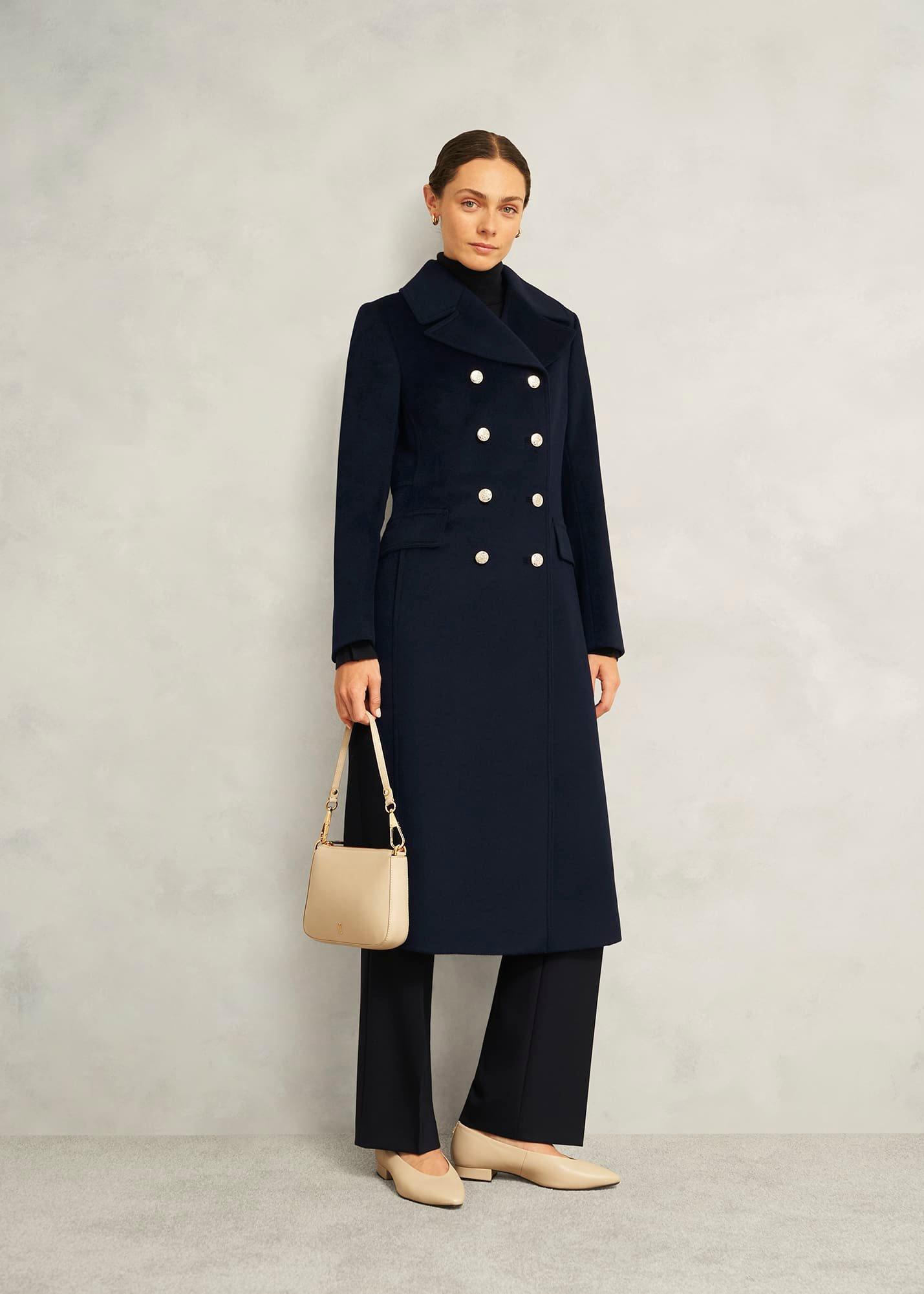 Larna Wool Coat, Navy, hi-res