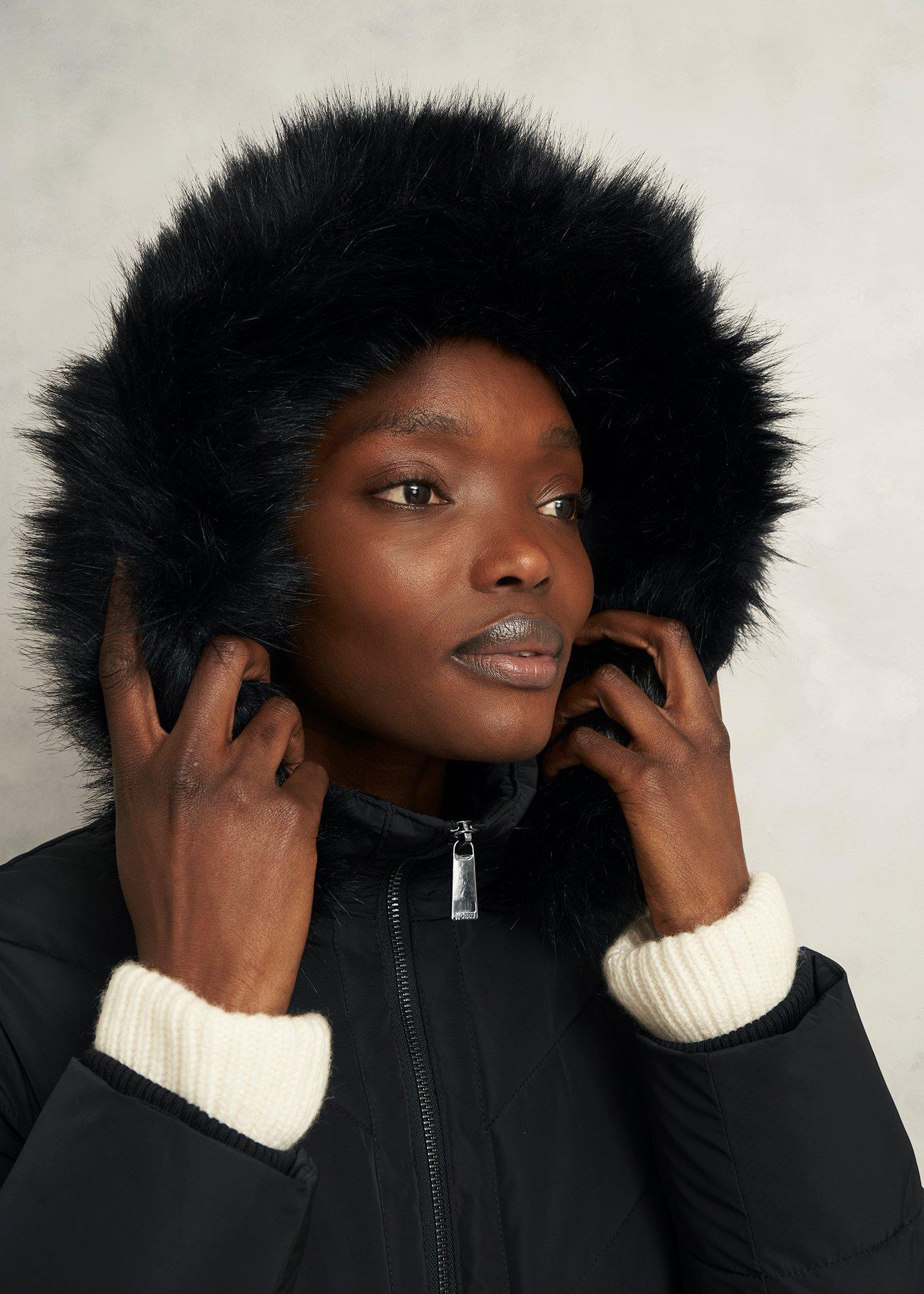 Petite Amalie Puffer Coat, Black, hi-res