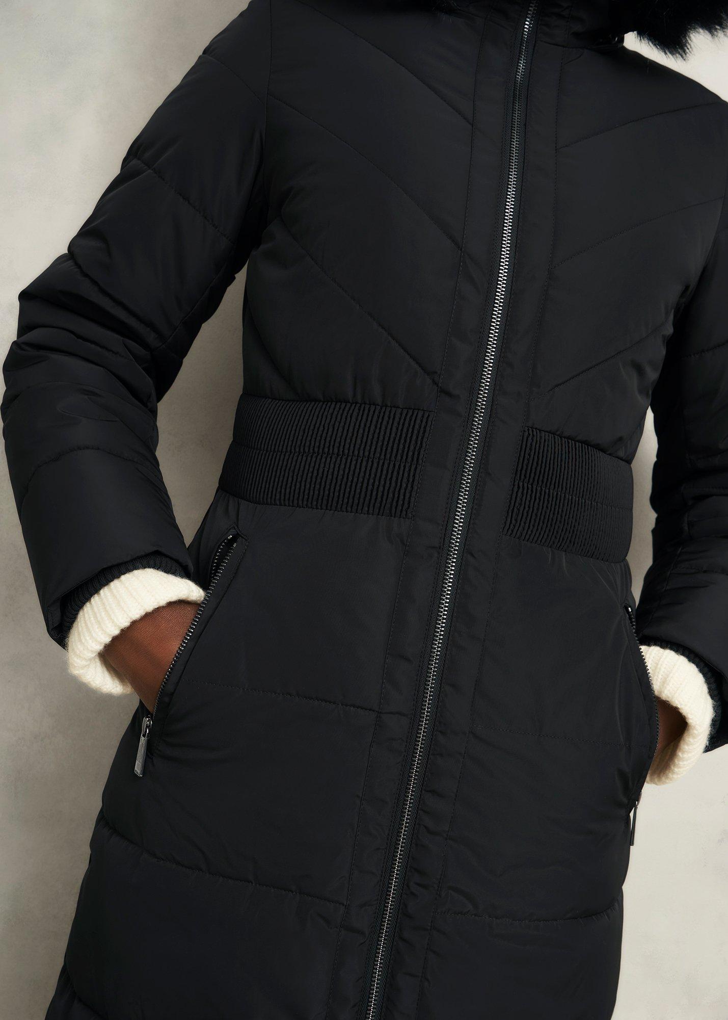 Petite Amalie Puffer Coat, Black, hi-res