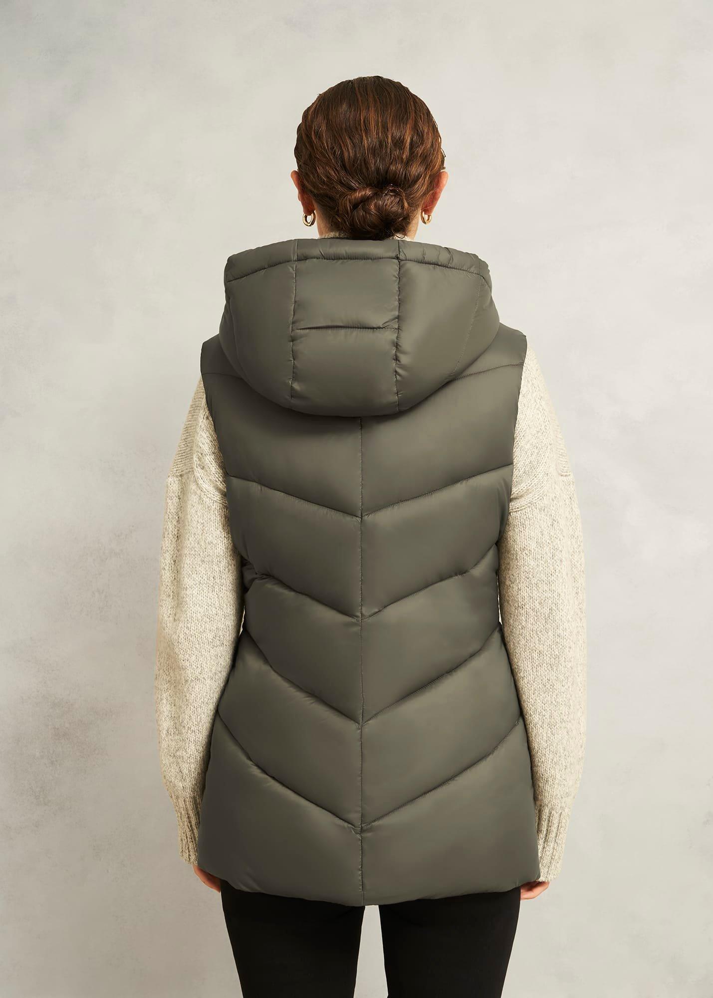 Sharni Sleeveless Puffer Coat, Olive, hi-res