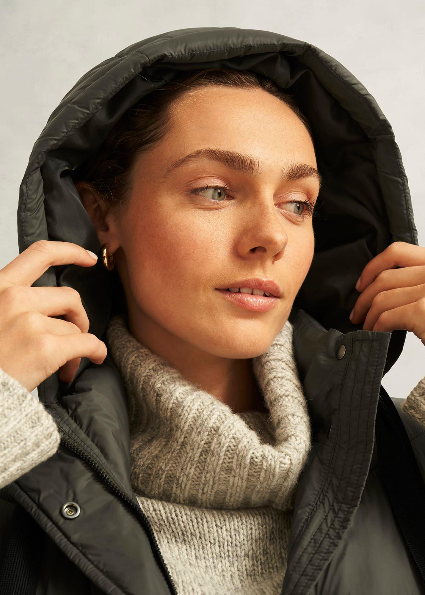 Sharni Sleeveless Puffer Coat, Olive, hi-res