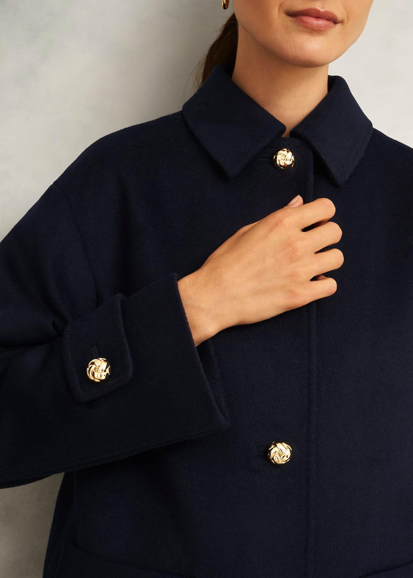 Erin Wool Blend Coat, Navy, hi-res