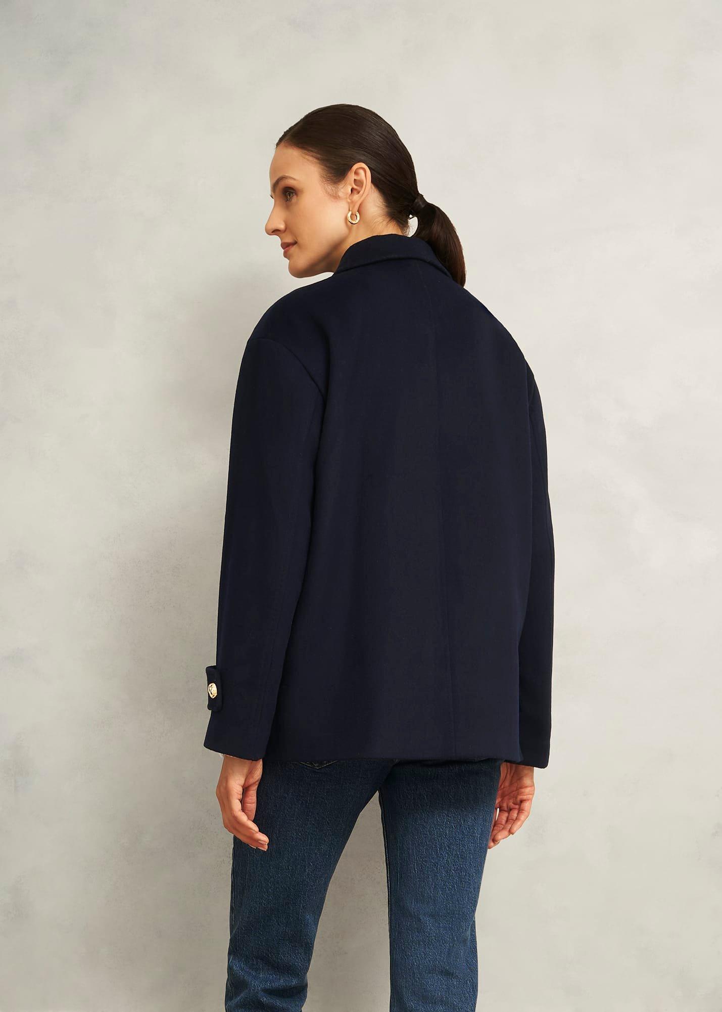 Erin Wool Blend Coat, Navy, hi-res