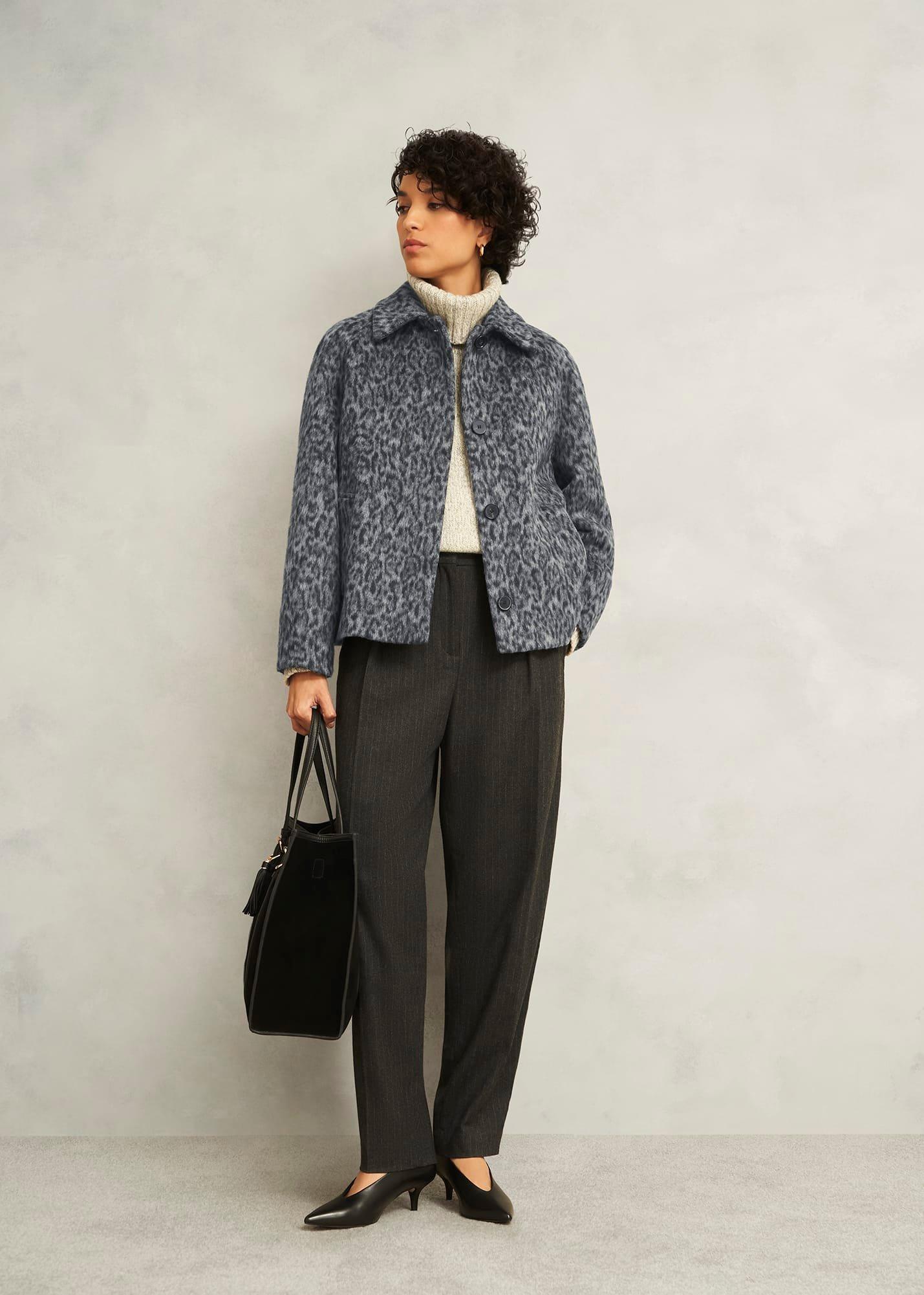 Aspel Coat With Wool, Grey Black, hi-res