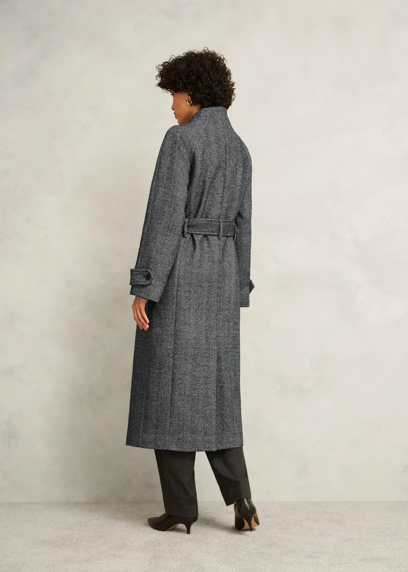 Talbot Wool Blend Coat, Black White, hi-res