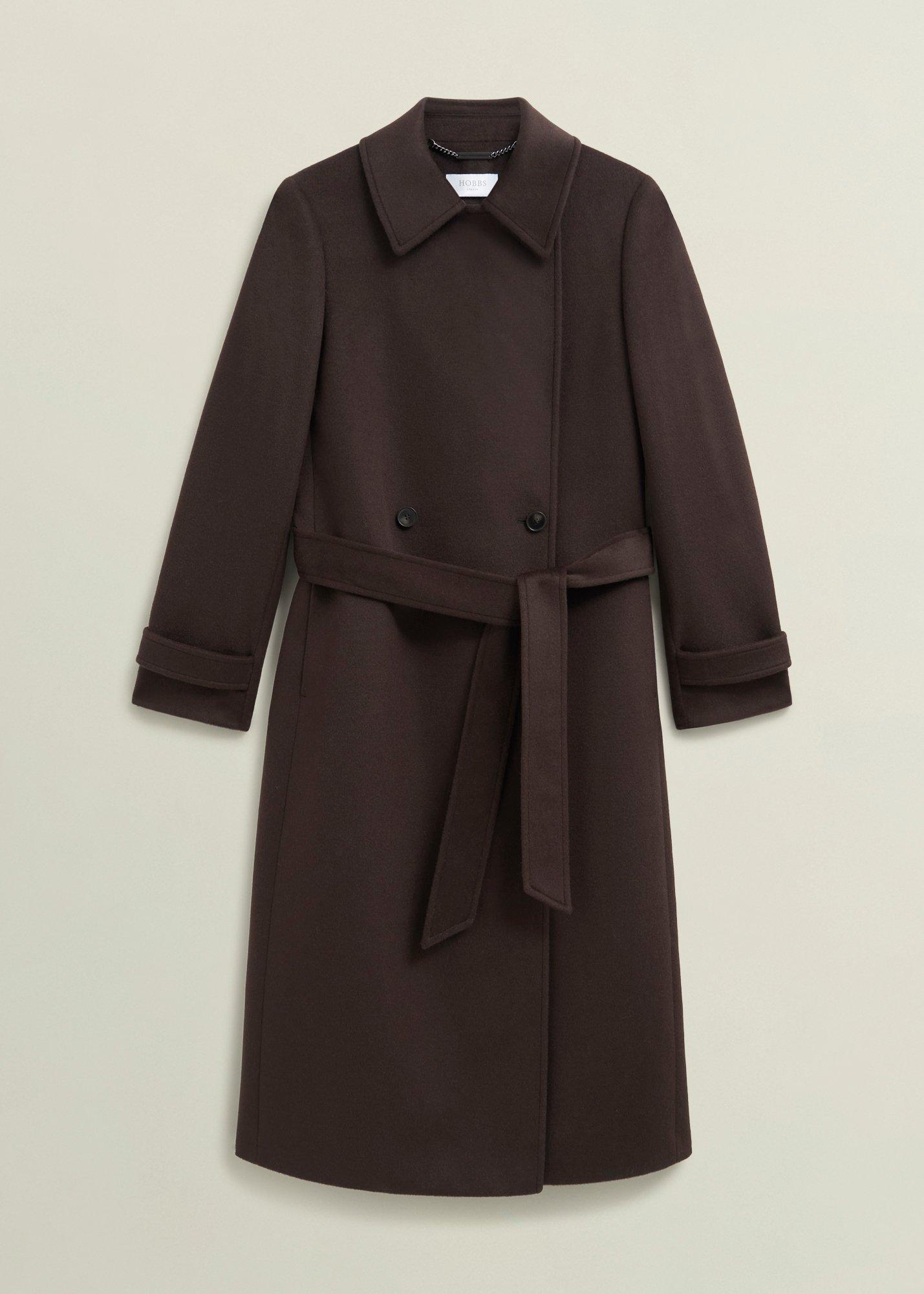Edgely Wool Coat, Dark Brown, hi-res