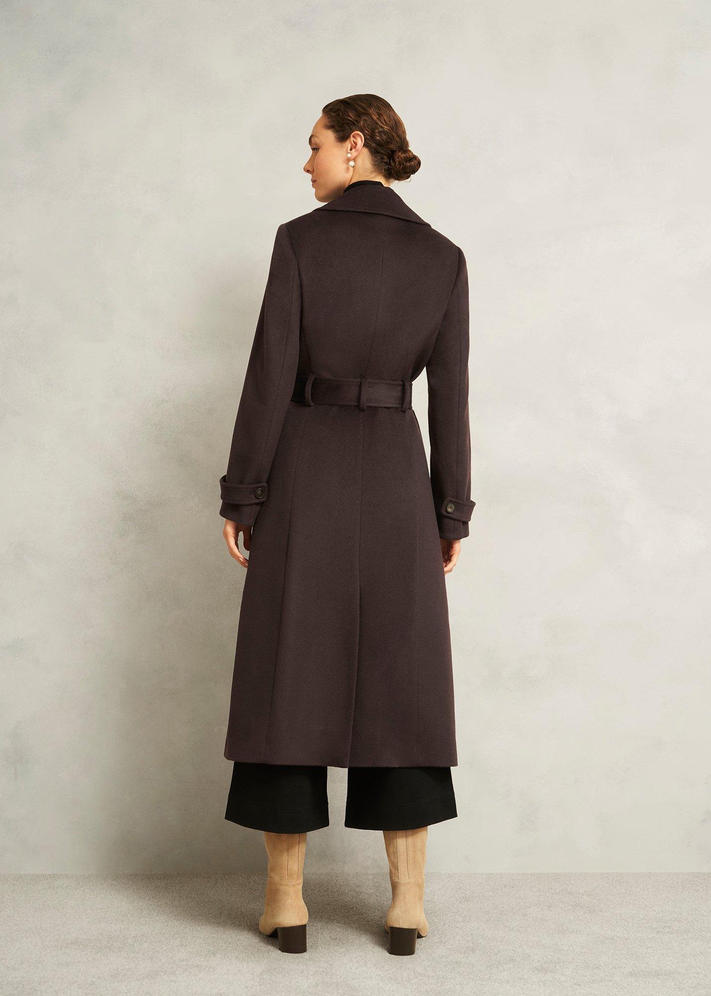 Edgely Wool Coat, Dark Brown, hi-res