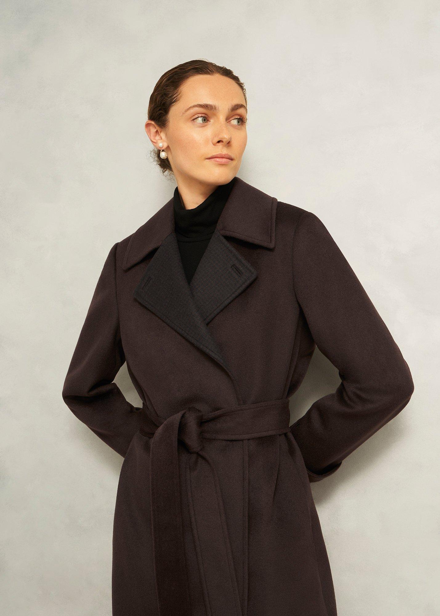 Edgely Wool Coat, Dark Brown, hi-res