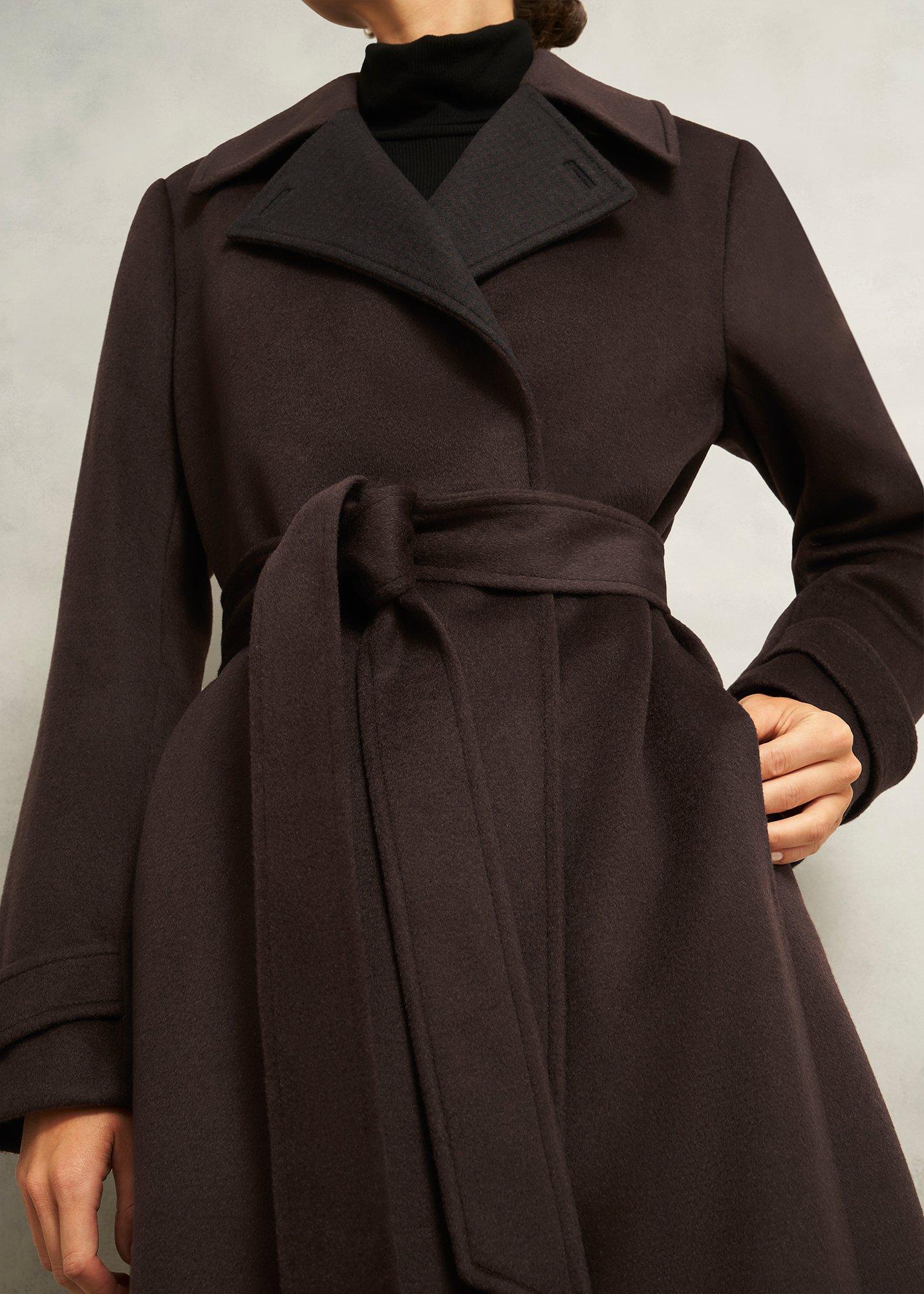 Edgely Wool Coat, Dark Brown, hi-res