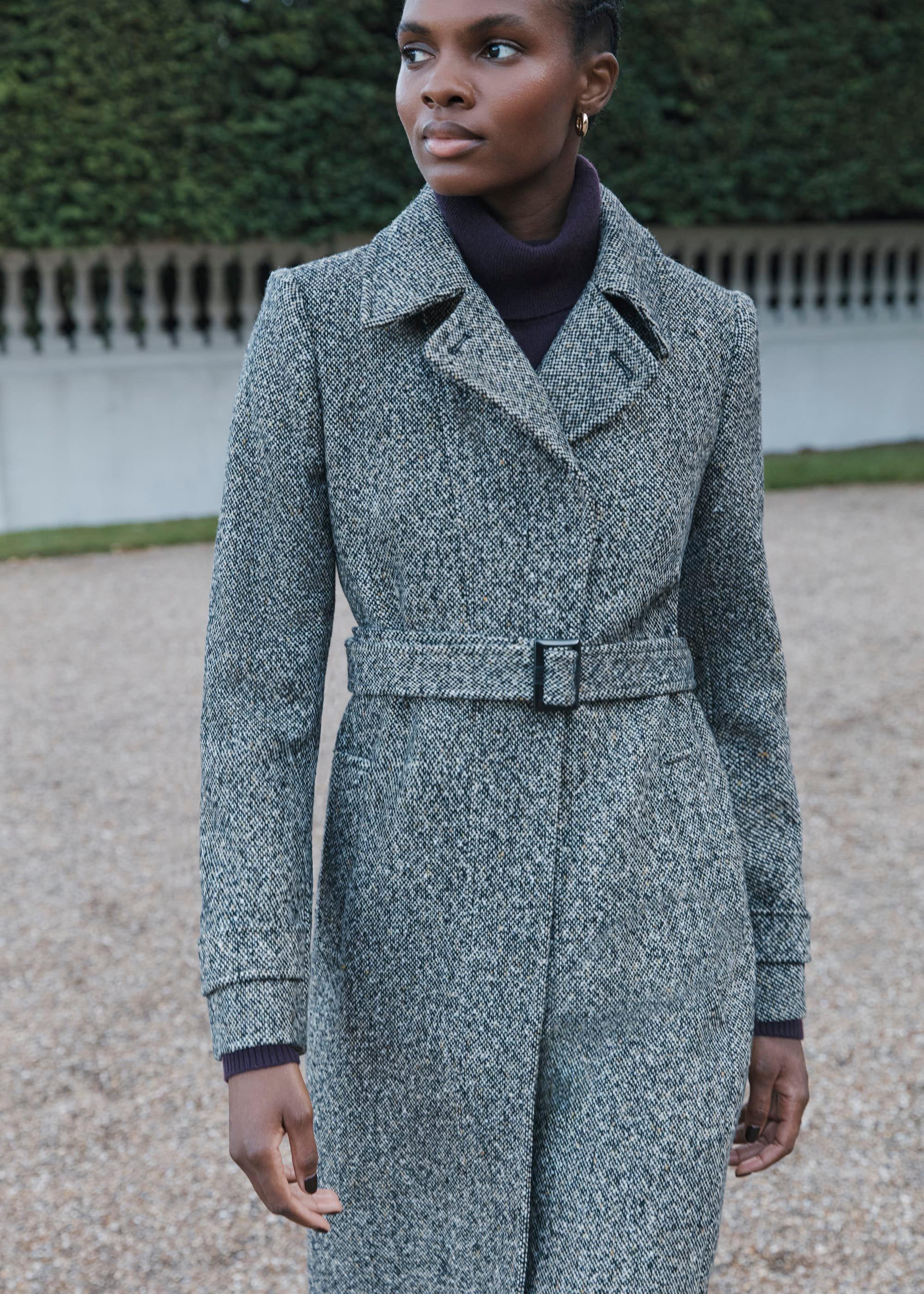 Wendy Wool Blend Coat, Black Ivory, hi-res