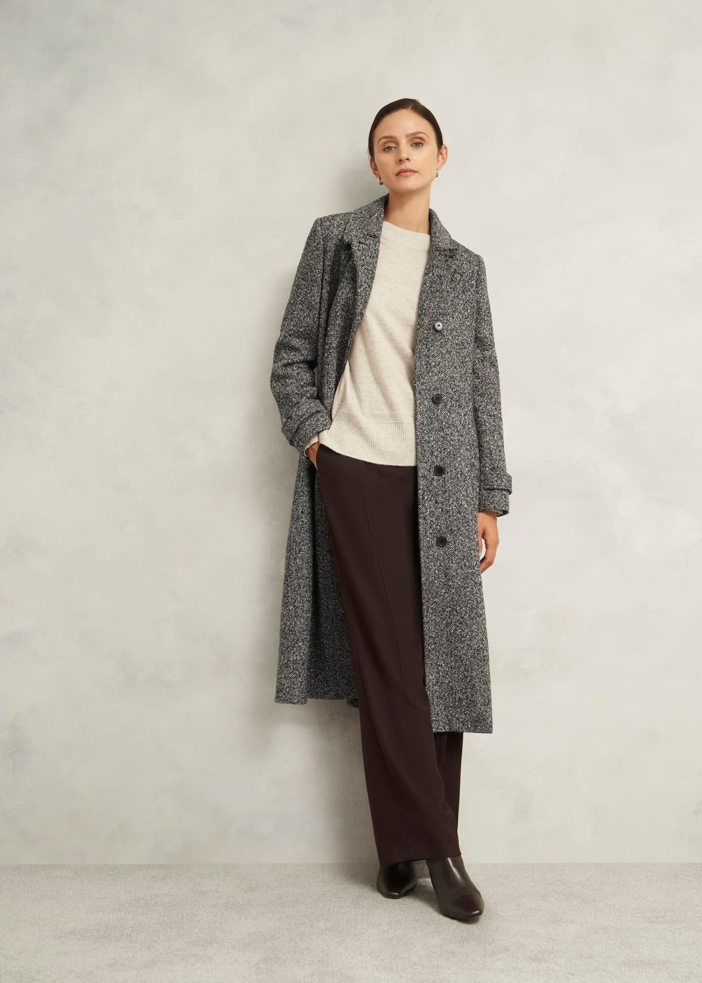 Wendy Wool Blend Coat, Black Ivory, hi-res