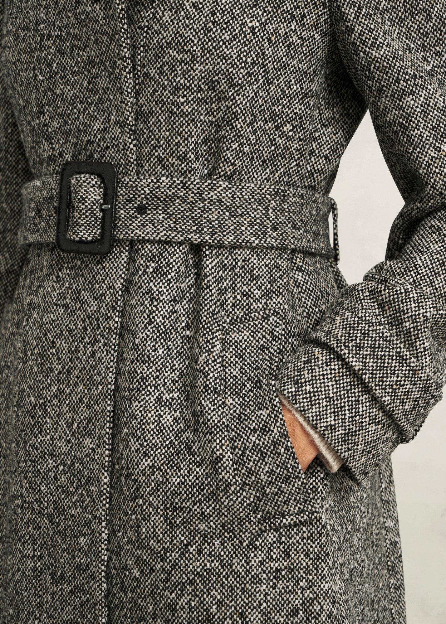 Petite Wendy Wool Blend Coat, Black Ivory, hi-res