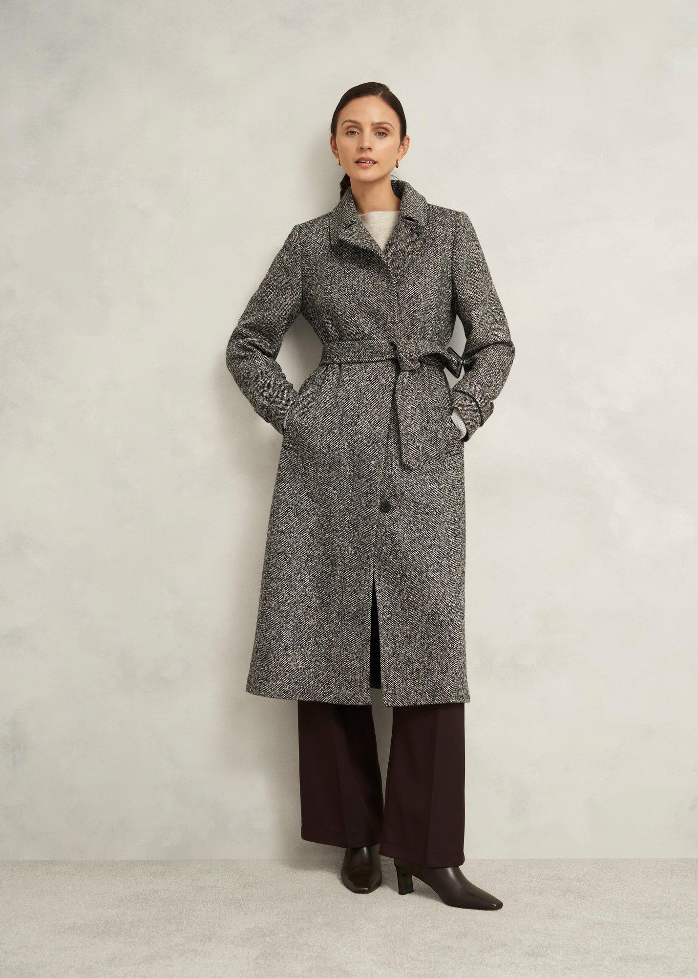 Petite Wendy Wool Blend Coat, Black Ivory, hi-res