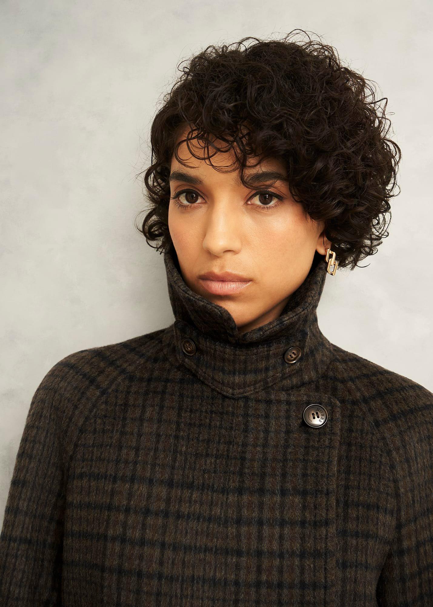 Peterson Wool Blend Coat, Brown Multi, hi-res