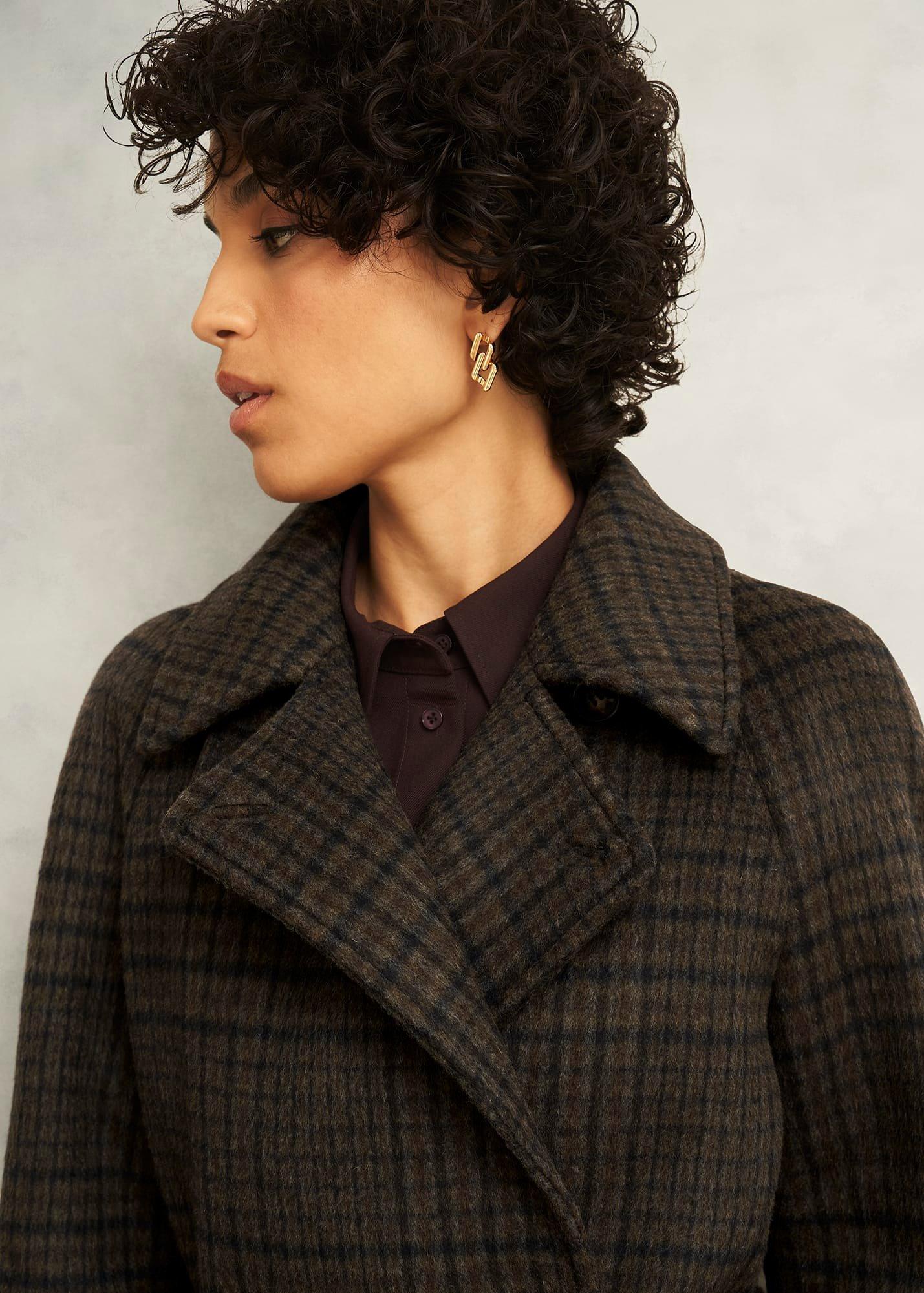 Peterson Wool Blend Coat, Brown Multi, hi-res