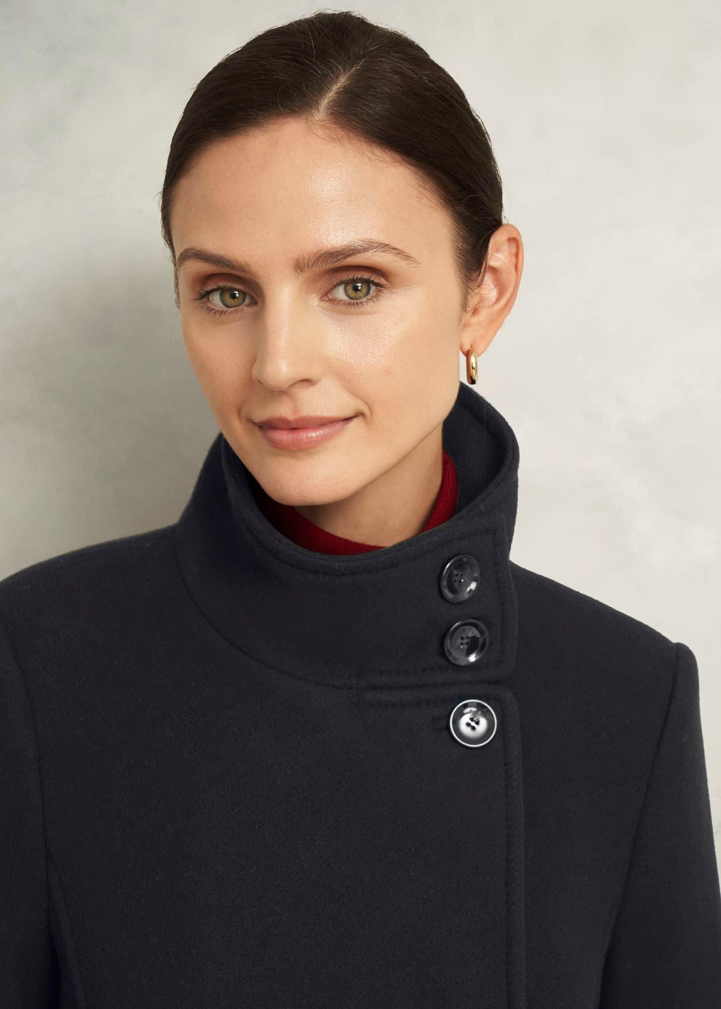 Deliliah Wool Blend Coat, Black, hi-res