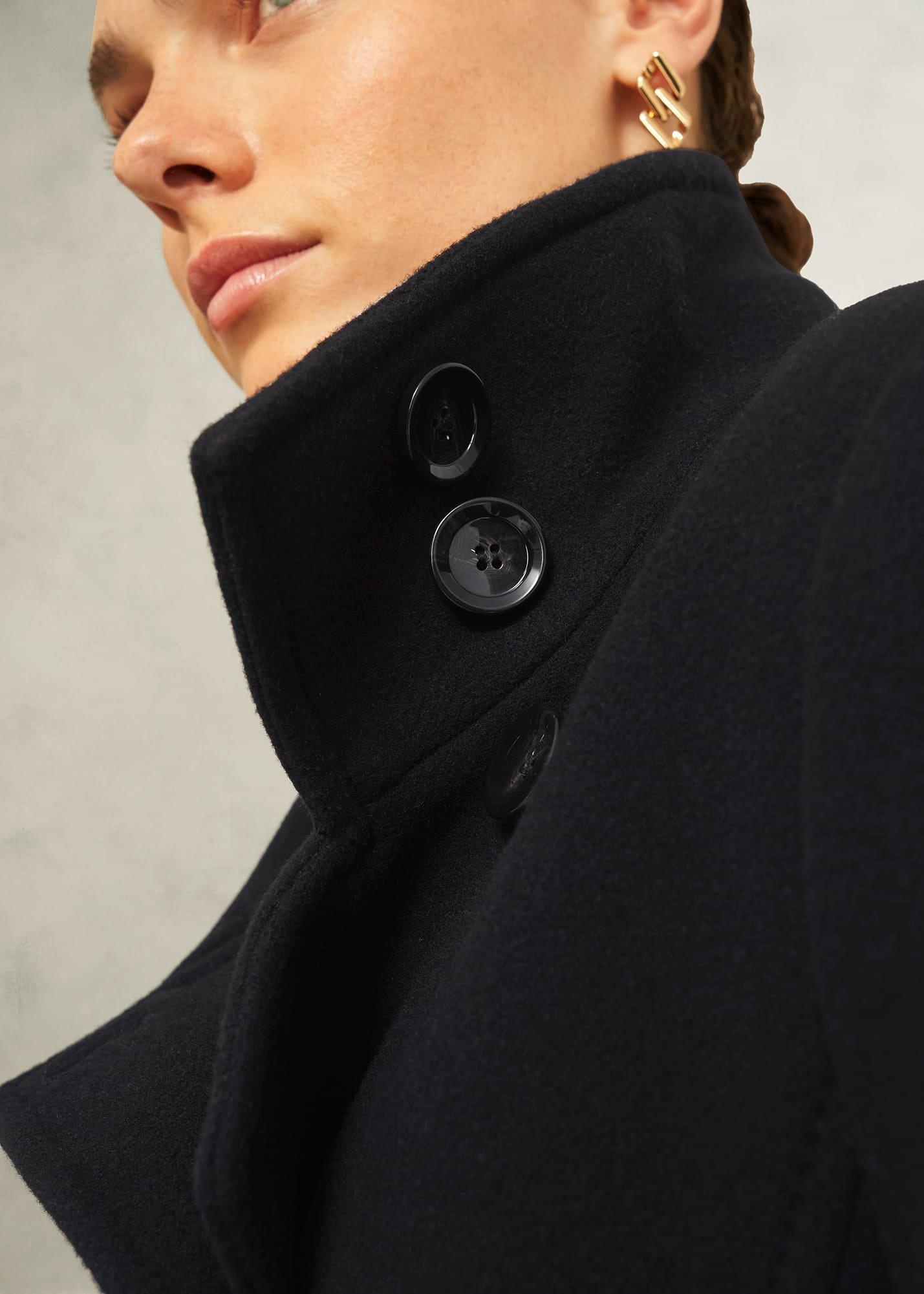 Deliliah Wool Blend Coat, Black, hi-res