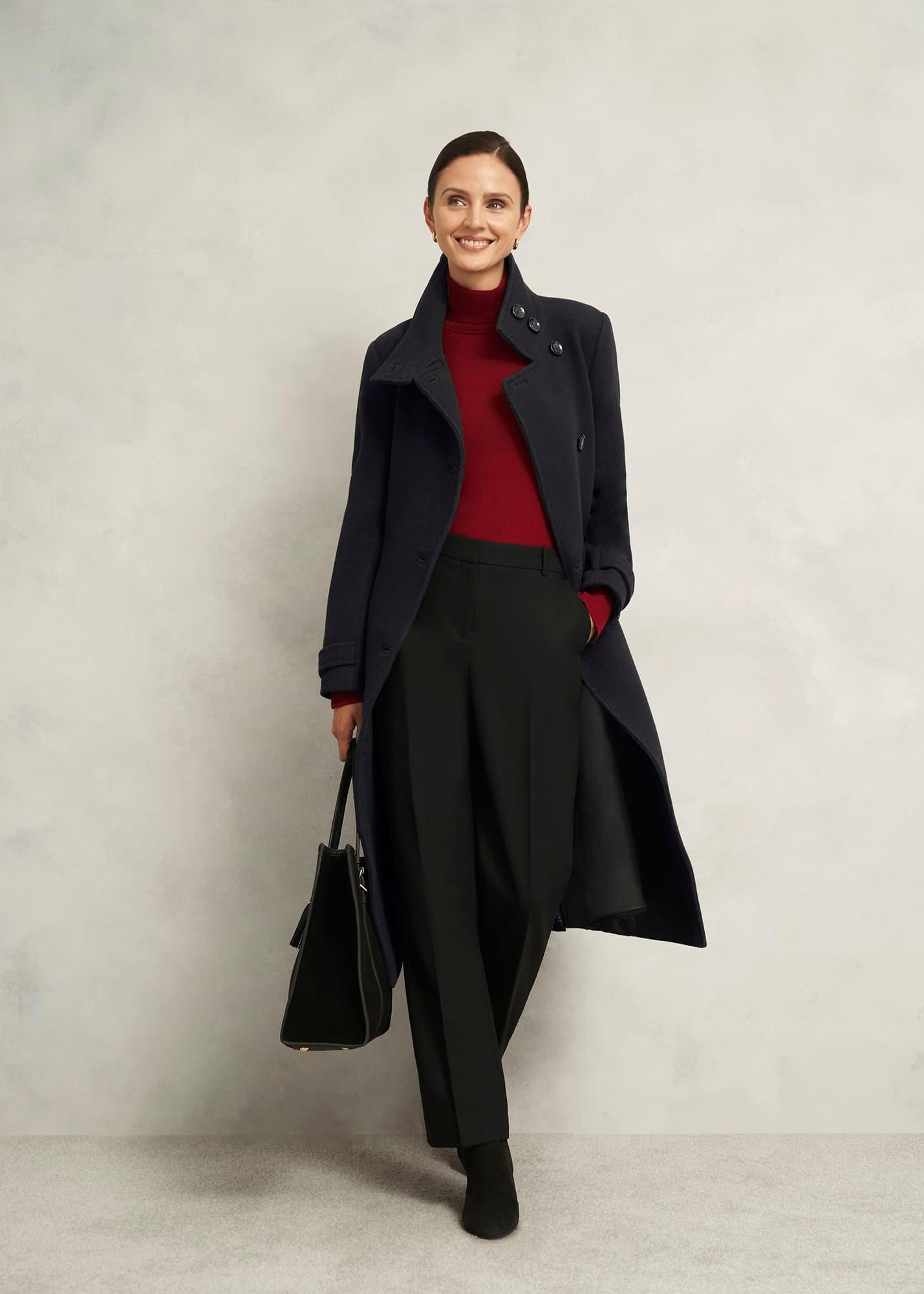 Deliliah Wool Blend Coat, Black, hi-res