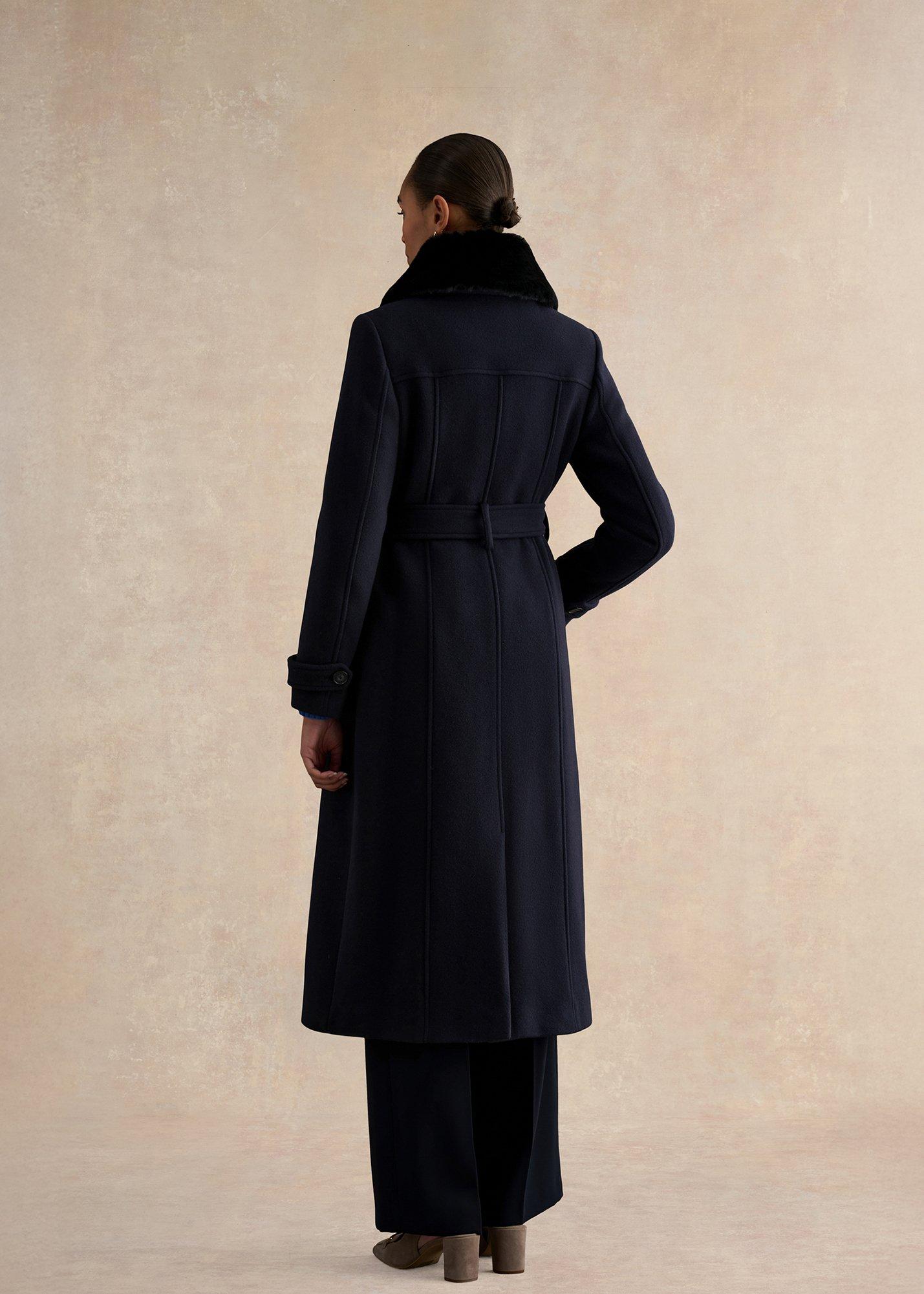 Celeste Wool Blend Coat, Navy, hi-res