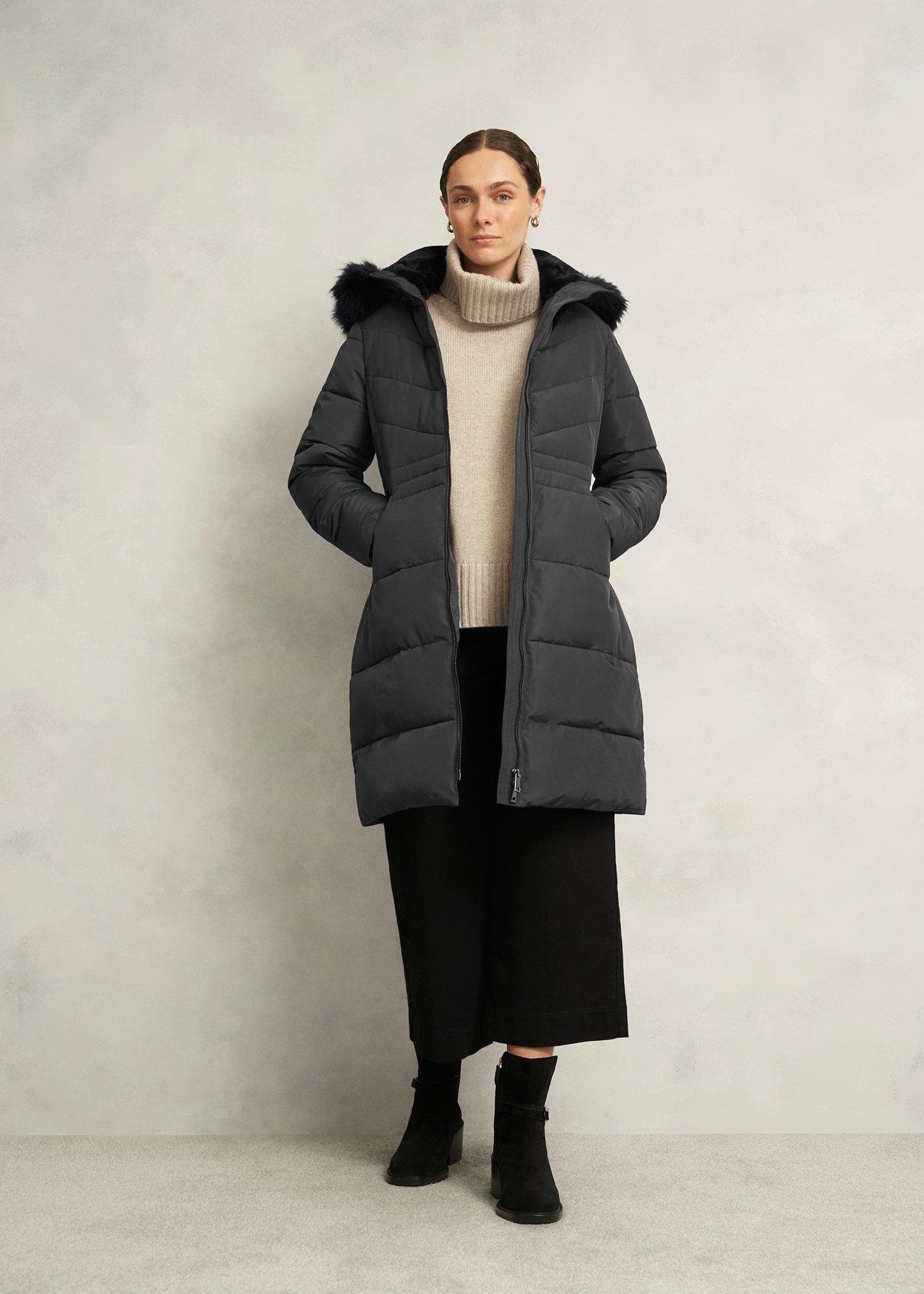 Kaia Puffer Coat, Charcoal, hi-res