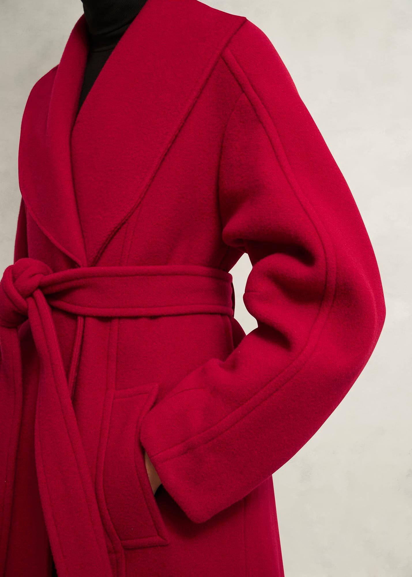 Lambeth Wool Blend Coat, Red, hi-res