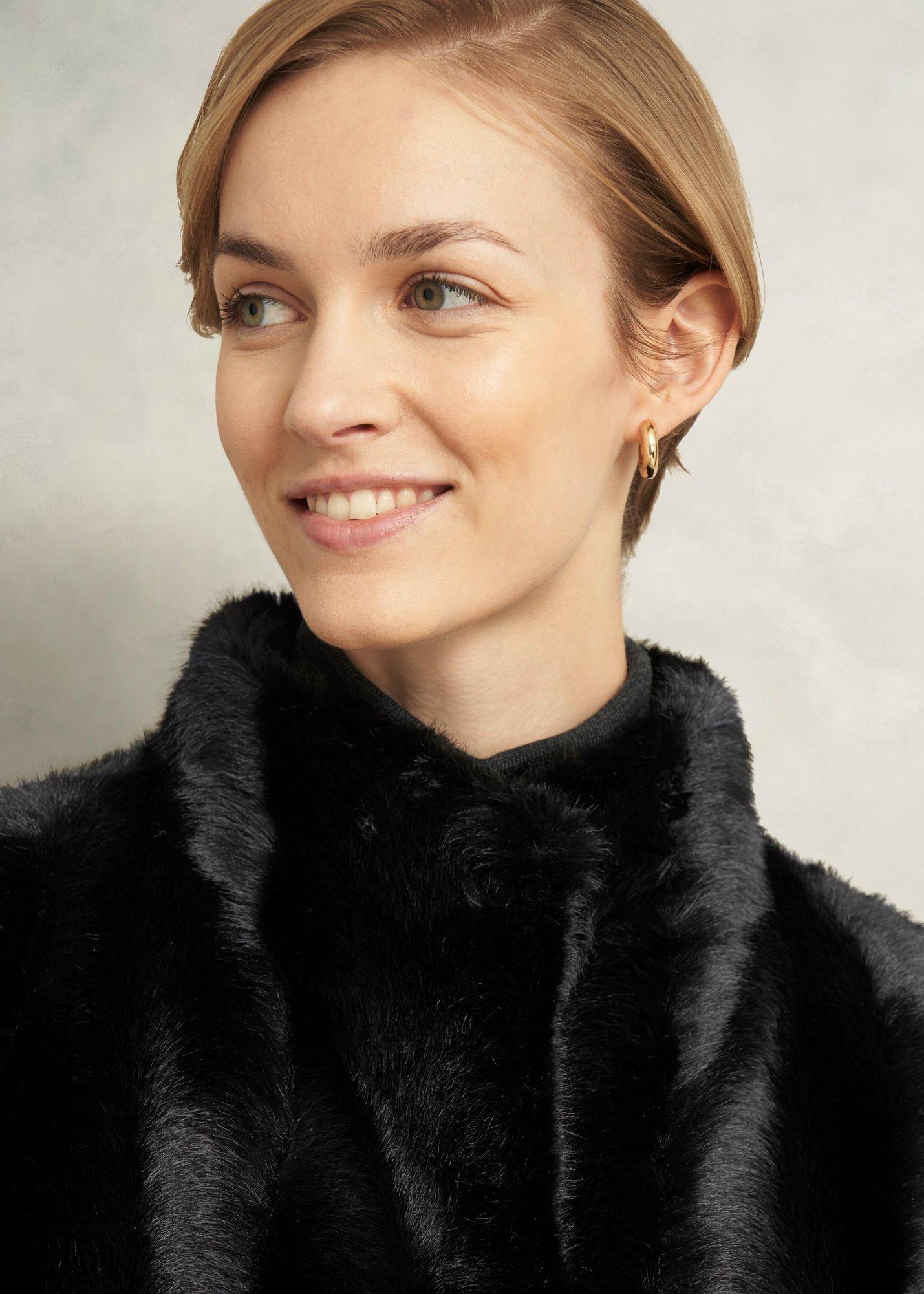 Misha Faux Fur Maxi Coat, Black, hi-res