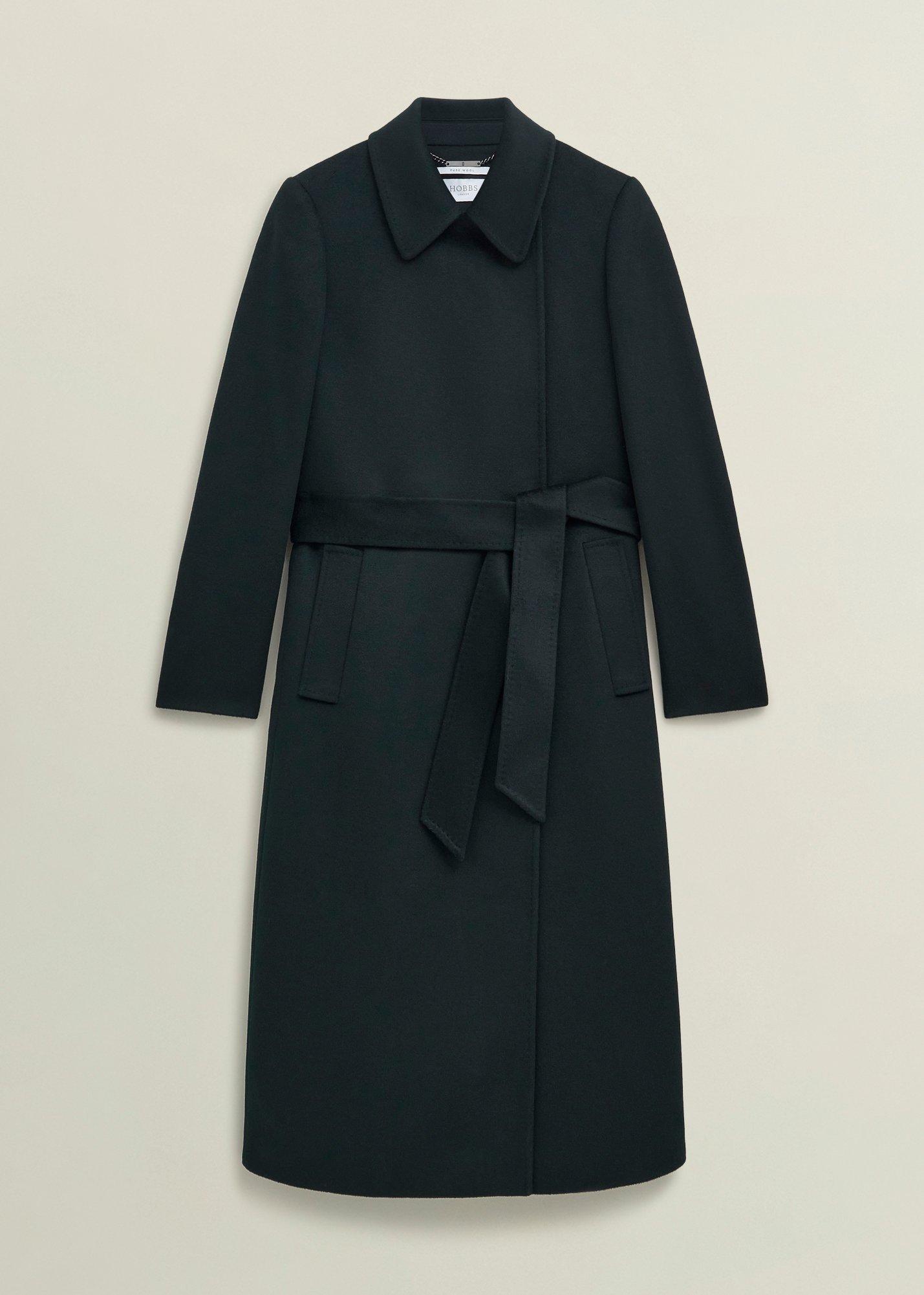 Livia Wool Coat, Dark Green, hi-res