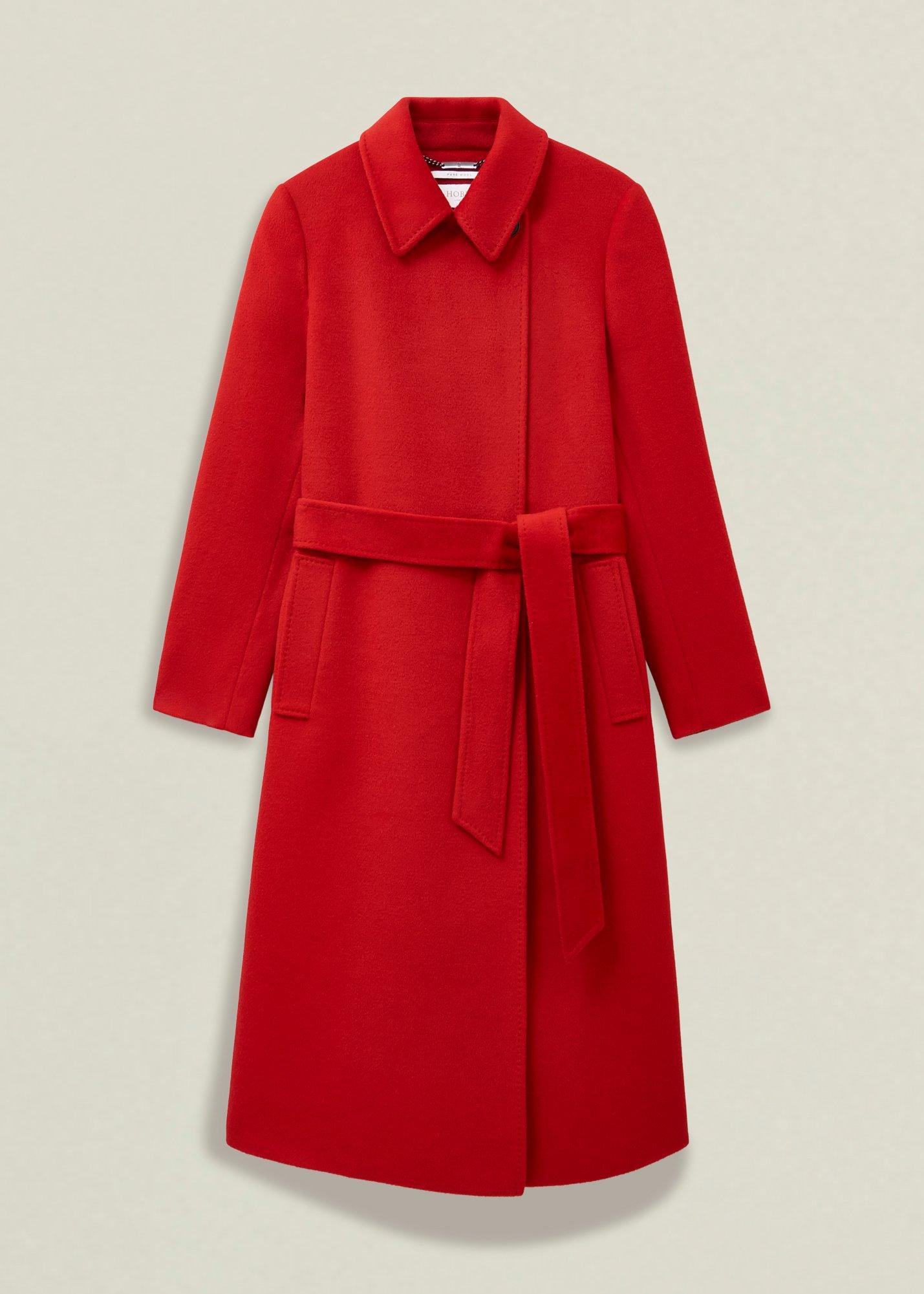 Livia Wool Coat, Red, hi-res