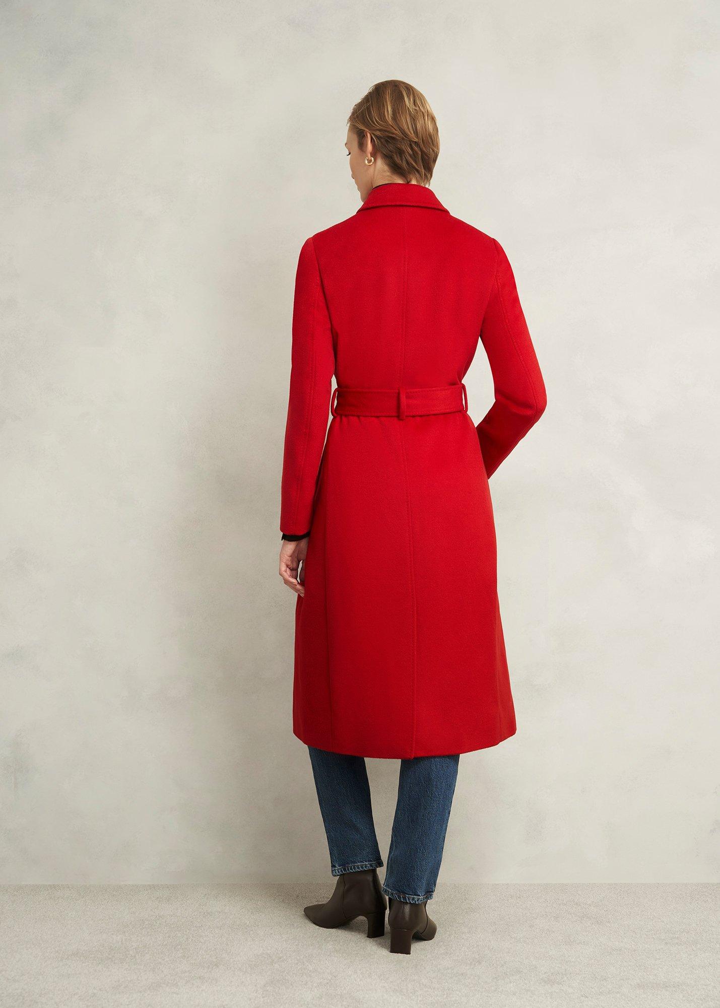 Livia Wool Coat, Red, hi-res