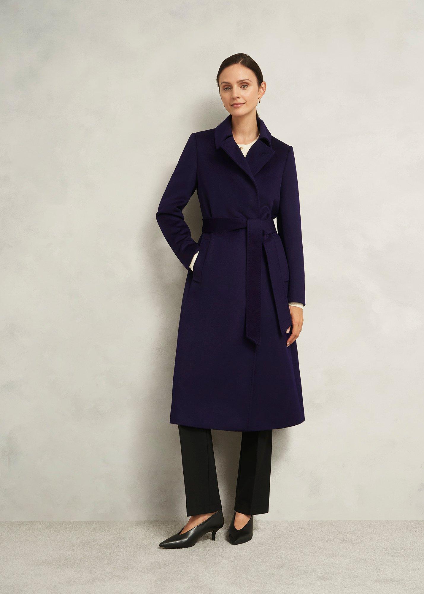 Petite Livia Wool Coat, Midnight Purple, hi-res