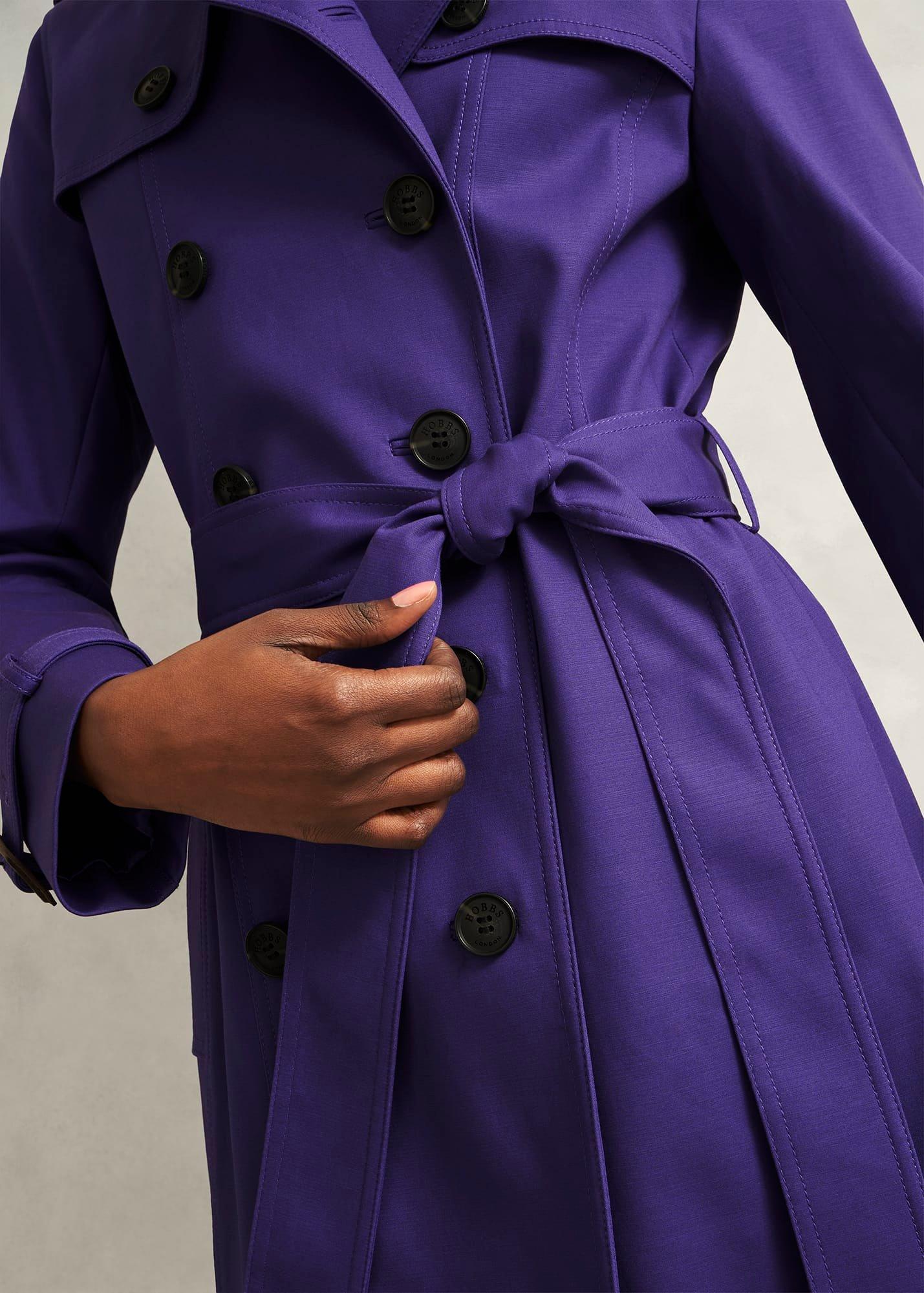 Skylar Shower Resistant Trench Coat, Future Purple, hi-res