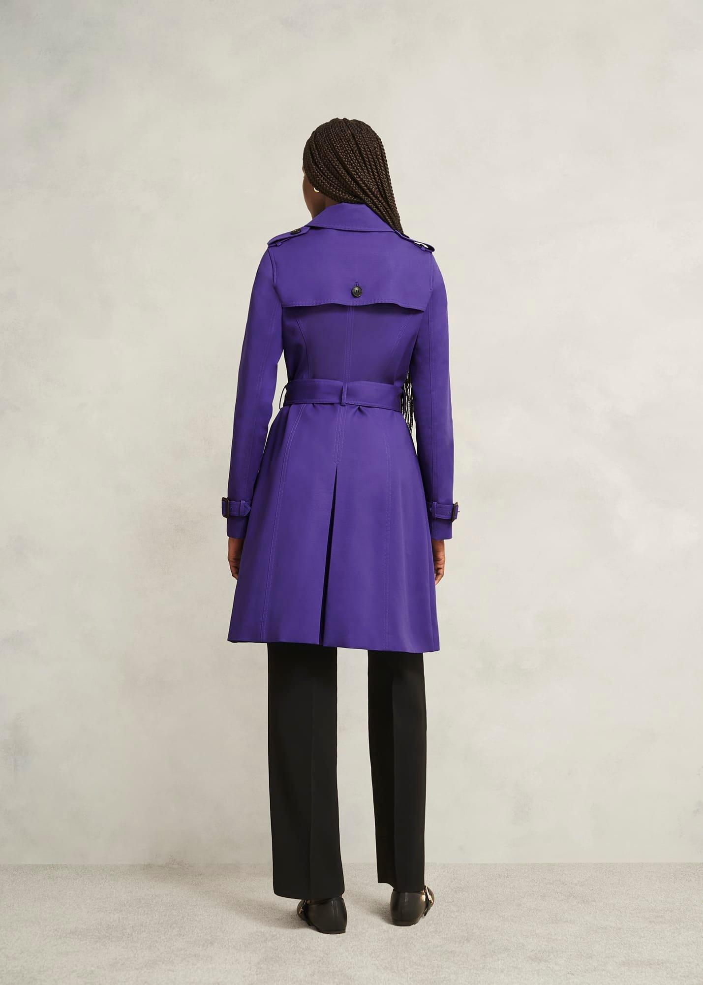 Skylar Shower Resistant Trench Coat, Future Purple, hi-res